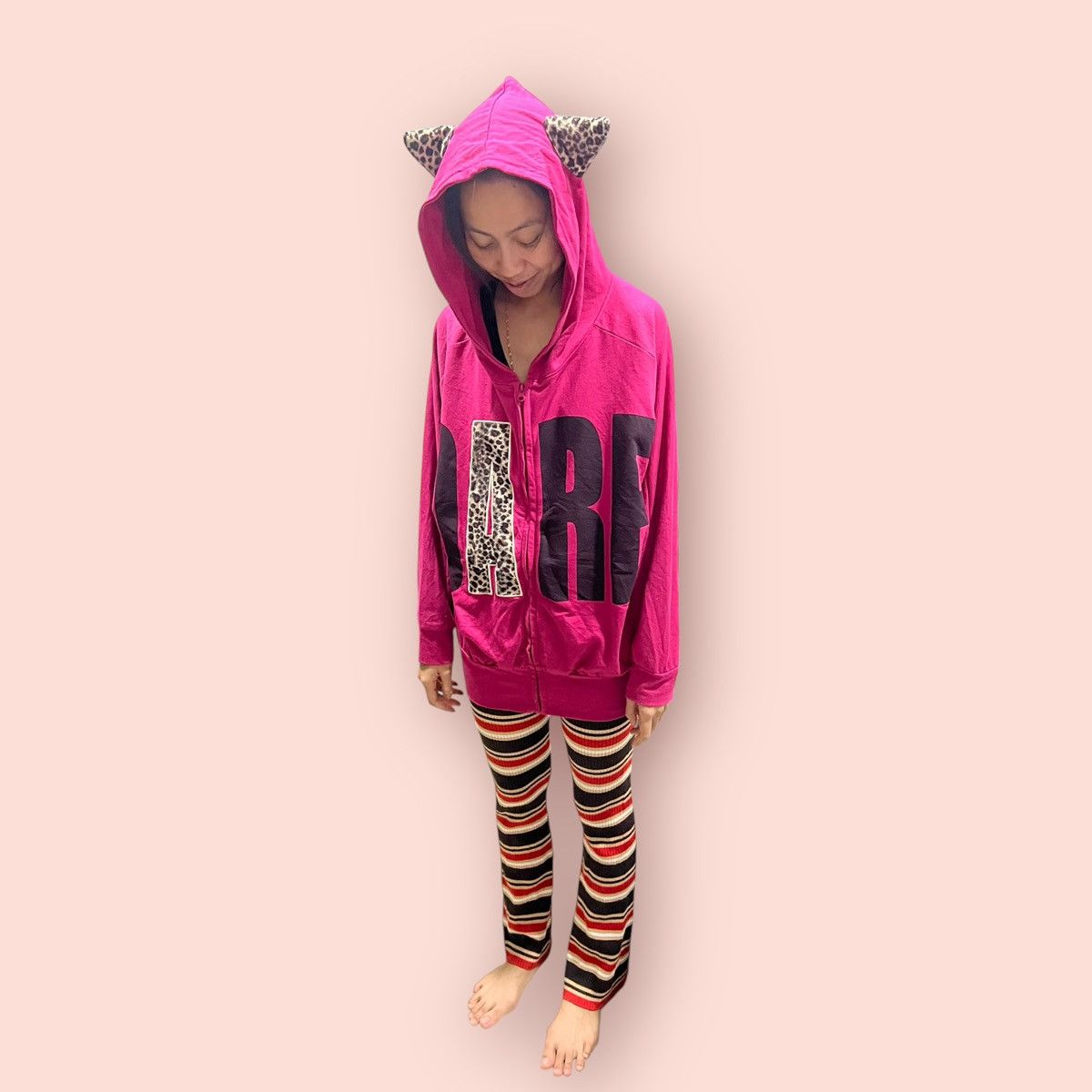 Japanese Brand VINTAGE COLZA JAPAN LEOPARD EARS HOODIE Size M / US 6-8 / IT 42-44 - 9 Thumbnail