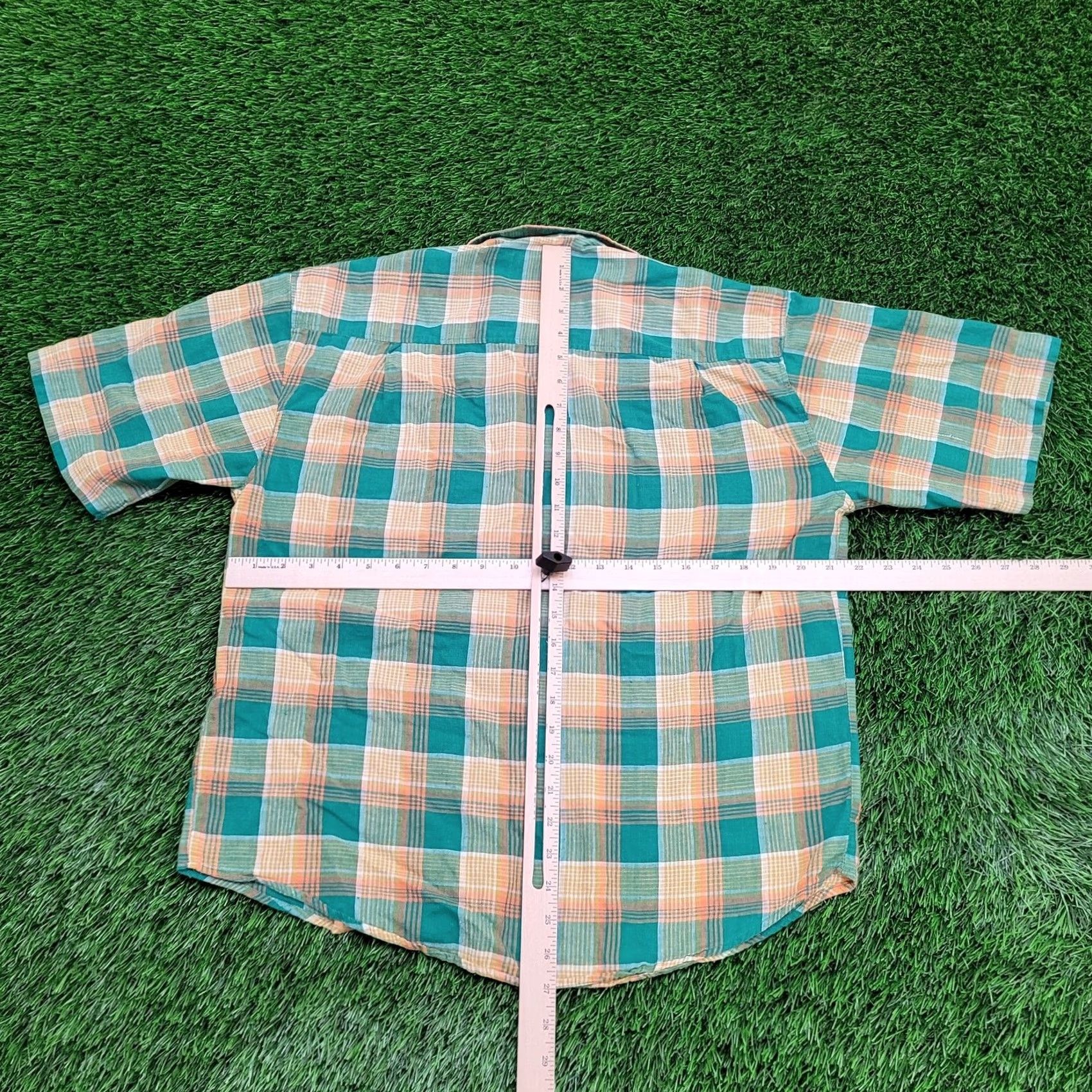 Vintage VINTAGE MOD Plaid Shirt John F Gee Button-Up Large 22x27 Green Check Mens 1990s Plaid Shirt Size US L / EU 52-54 / 3 - 3 Thumbnail