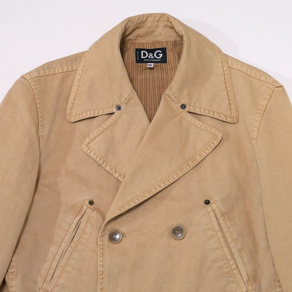 Dolce & Gabbana Dolce Gabbana Denim Double Breasted Coat Jacket Safari Size US XXL / EU 58 / 5 - 8 Thumbnail