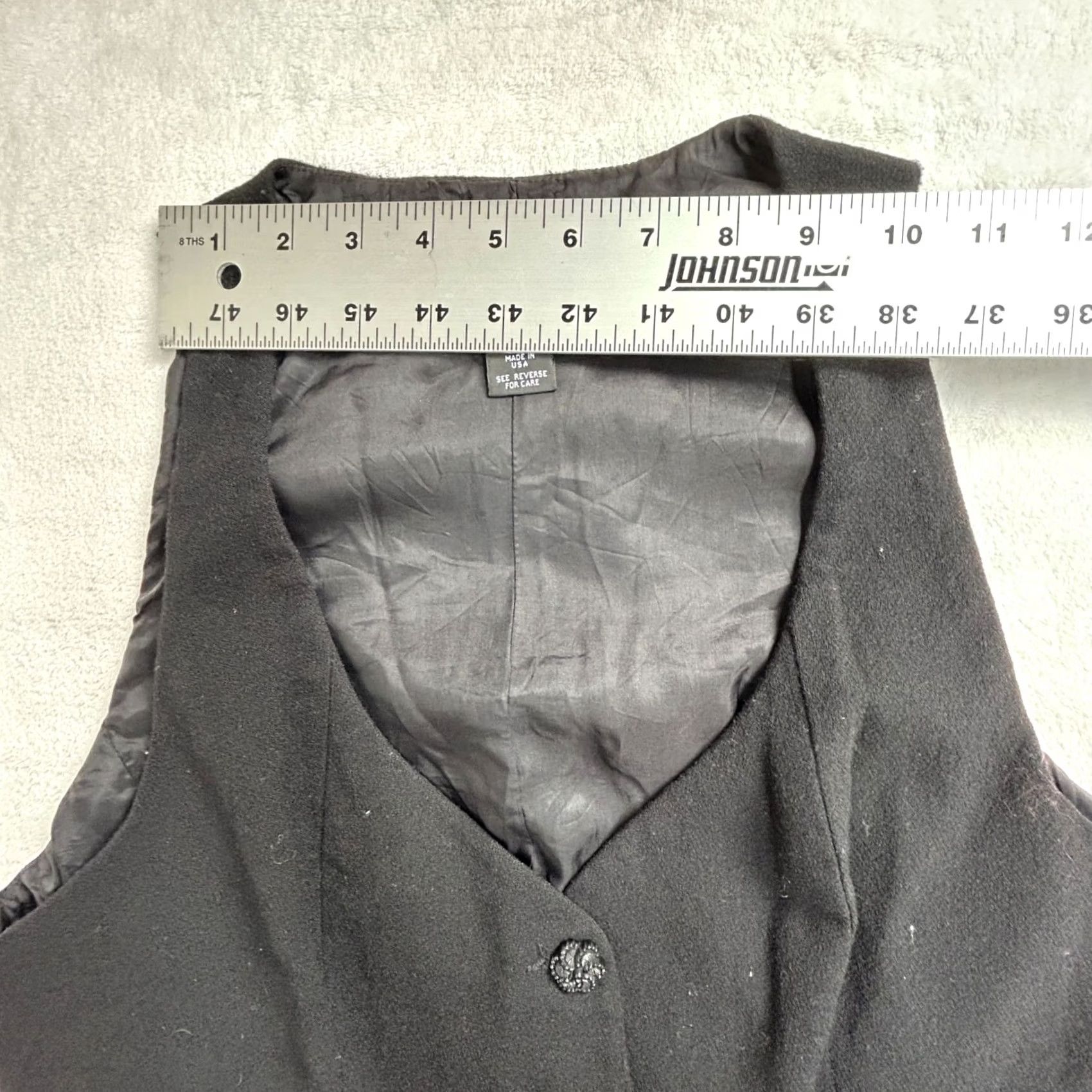 Vintage VINTAGE Limited Womens Black Wool Button Front V-Neck Vest Large Lined Casual Size L / US 10 / IT 46 - 5 Thumbnail