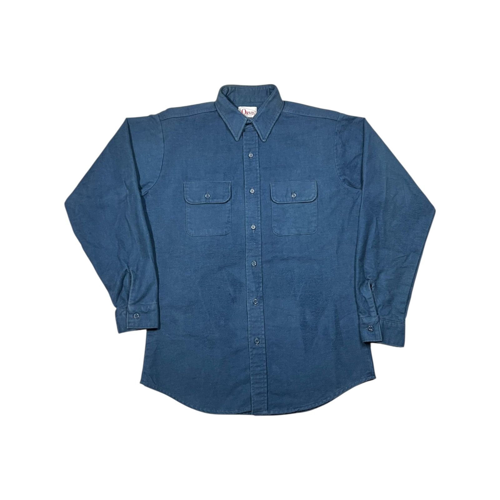 Orvis × Vintage Vintage 80s Orvis blue chamois button up shirt (L) Size US L / EU 52-54 / 3 - 1 Thumbnail