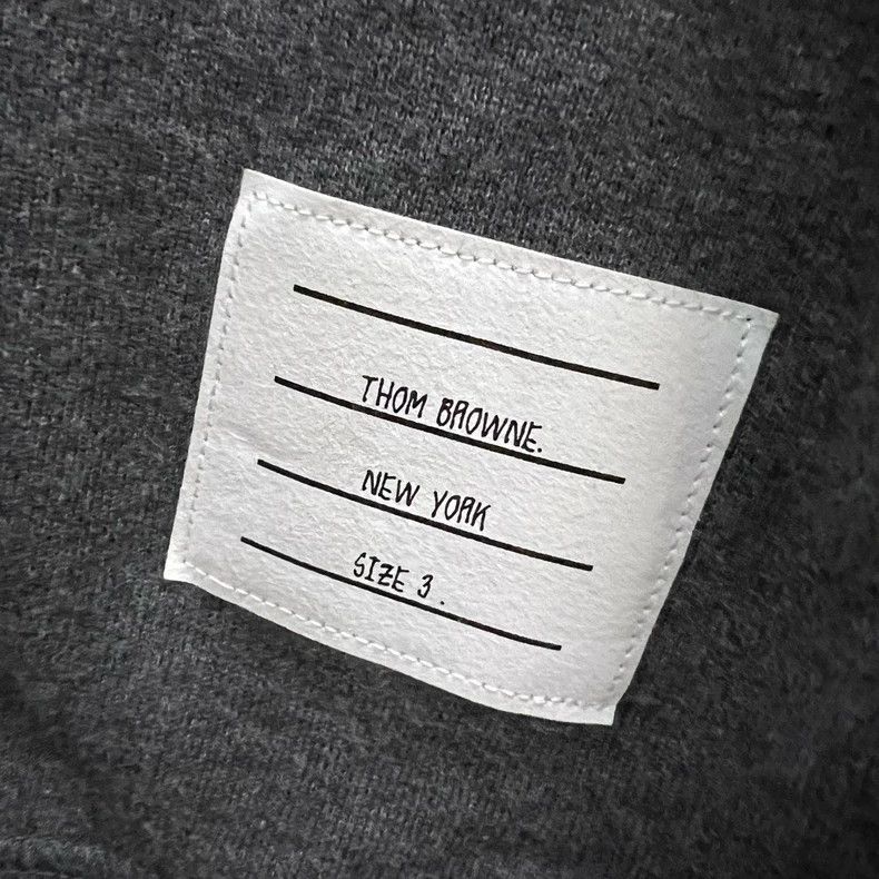 Thom Browne Thom Browne Gray striped ribbed round-neck sweatshirt 2503 Size US L / EU 52-54 / 3 - 3 Thumbnail