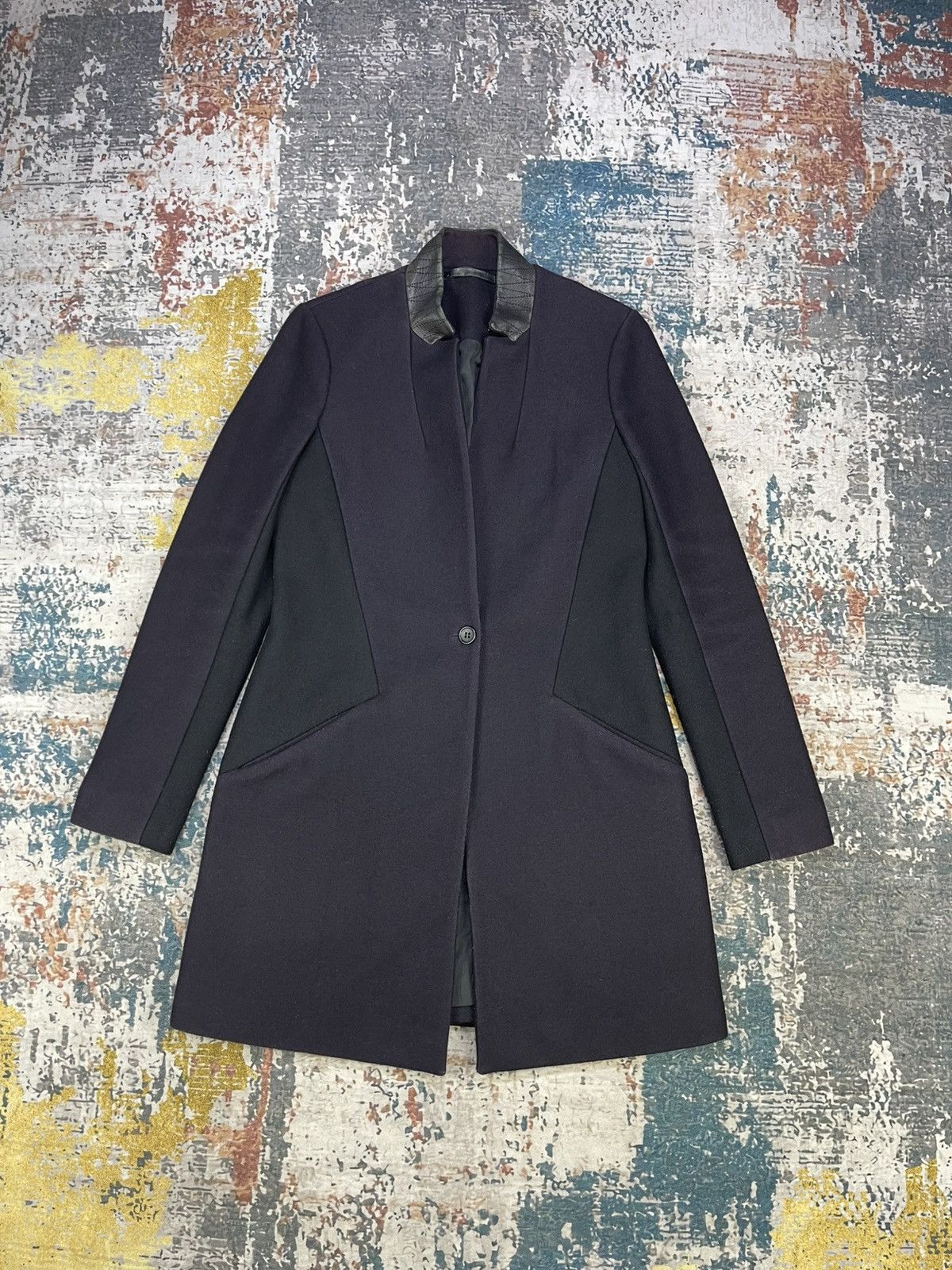 Allsaints Allsaints Leather Trim Vita Wool Coat Size M / US 6-8 / IT 42-44 - 1 Thumbnail