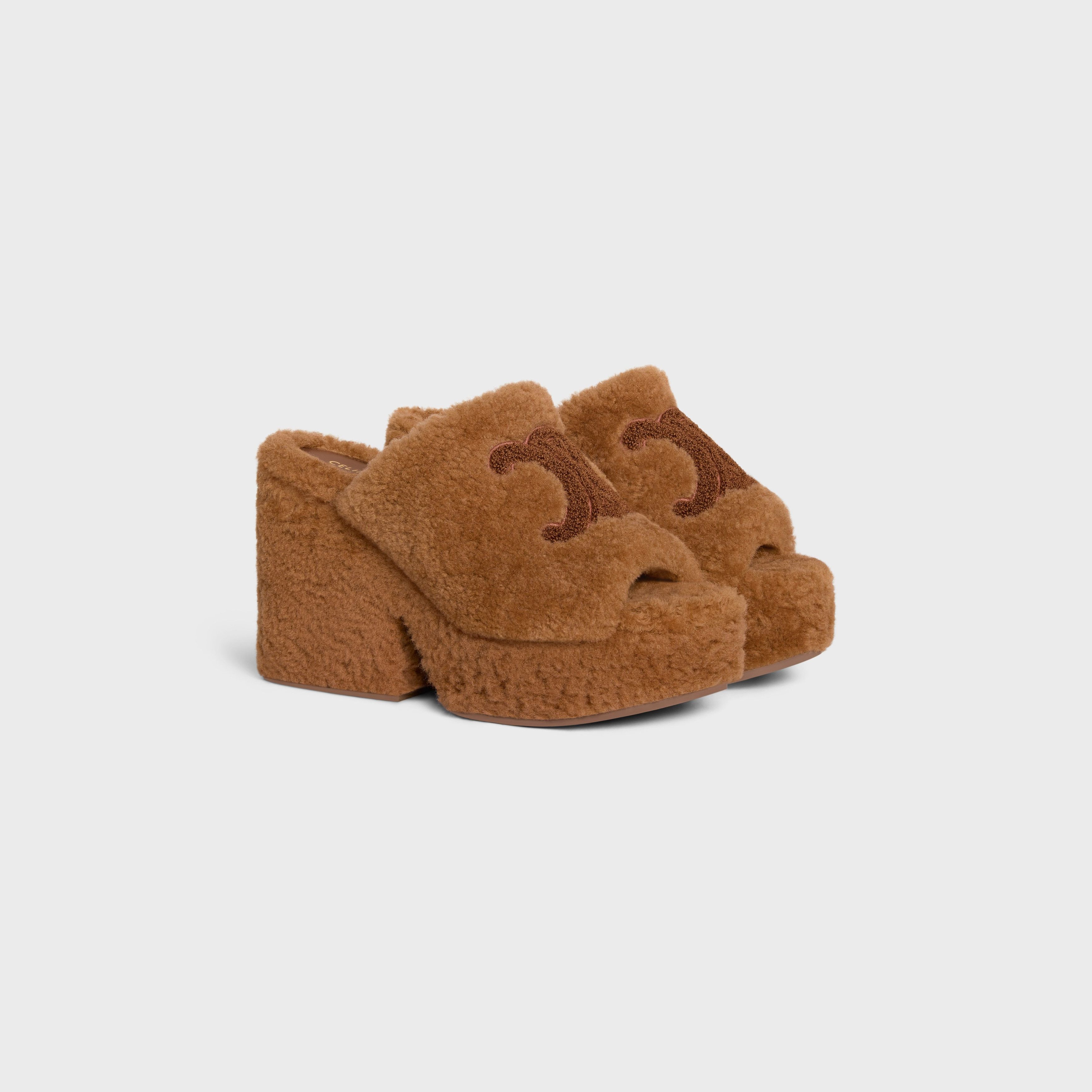 Celine o1bcso1str0925 358065003C Shearling Elena Mules in Brown Size US 10 / IT 40 - 2 Thumbnail