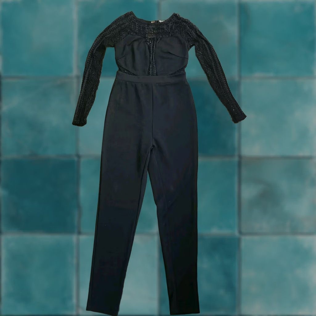 Fashion Nova Fashion Nova Jumpsuit Women's Black Long Sleeve - M - One-Piece - Clubwear - Regular Fit Size M / US 6-8 / IT 42-44 - 1 Thumbnail