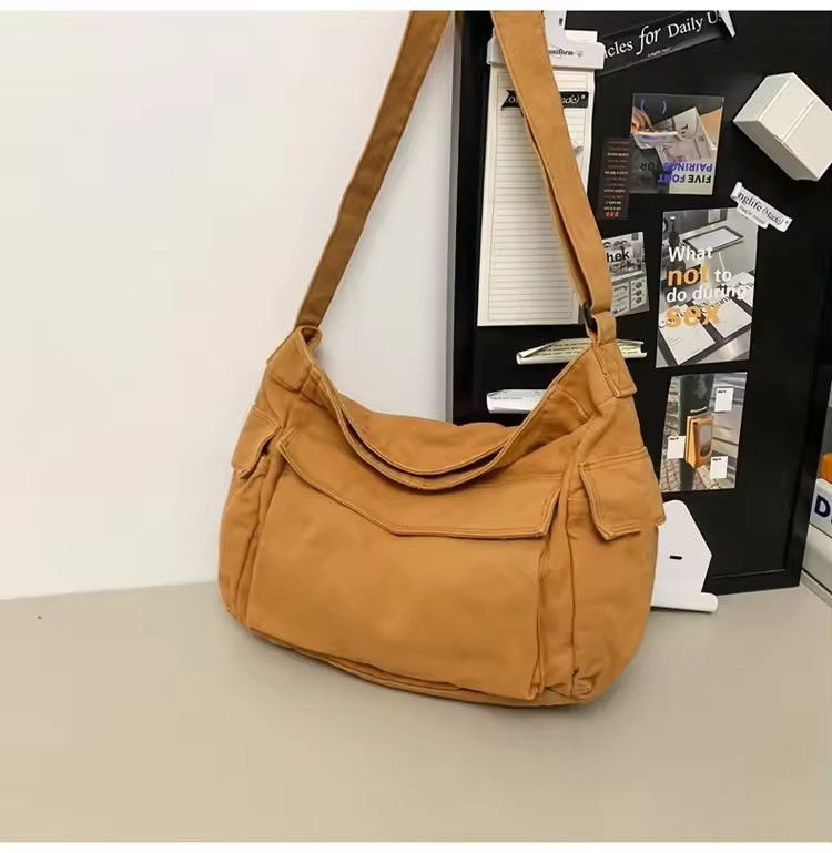 Washed Canvas Shoulder Bag