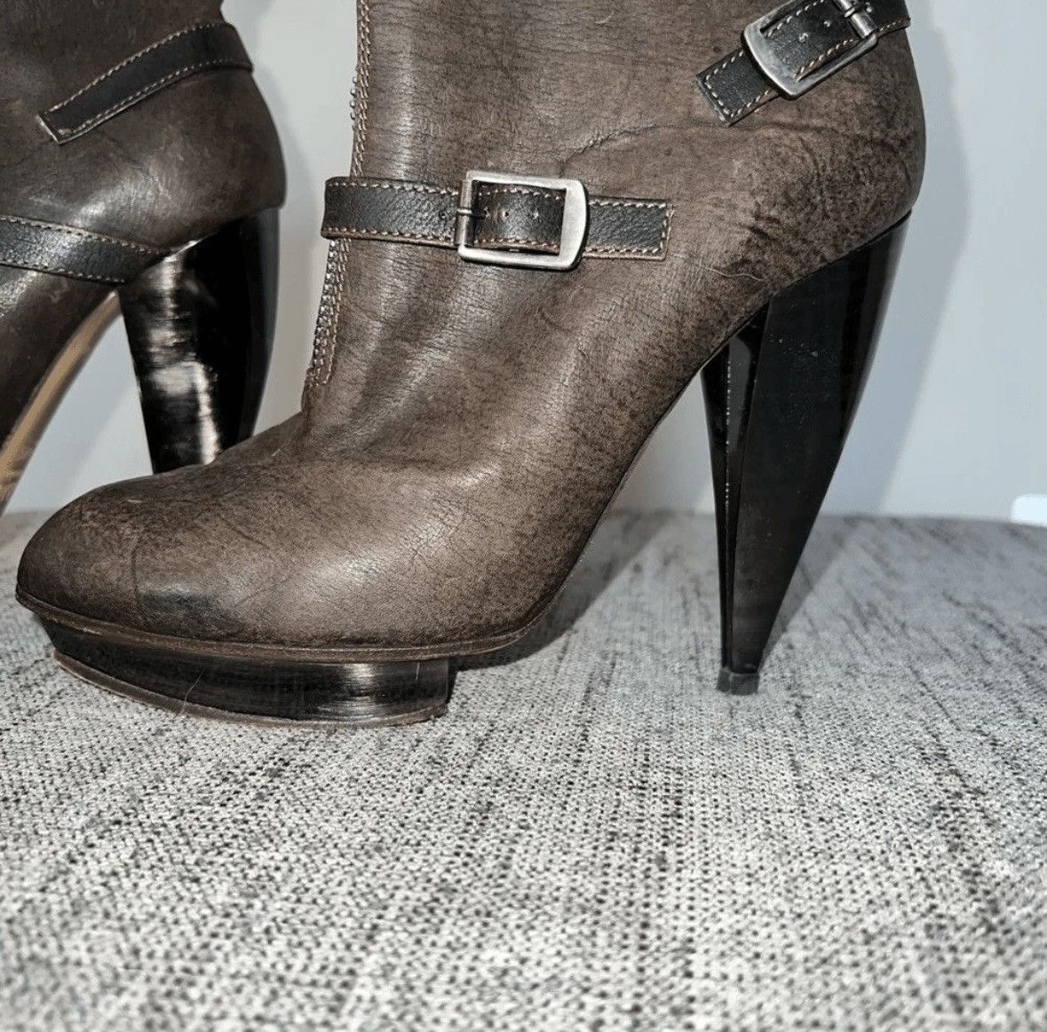 Chloe Chloe leather horseshoe horn heel platform boots Size US 10.5 / IT 40.5 - 4 Thumbnail