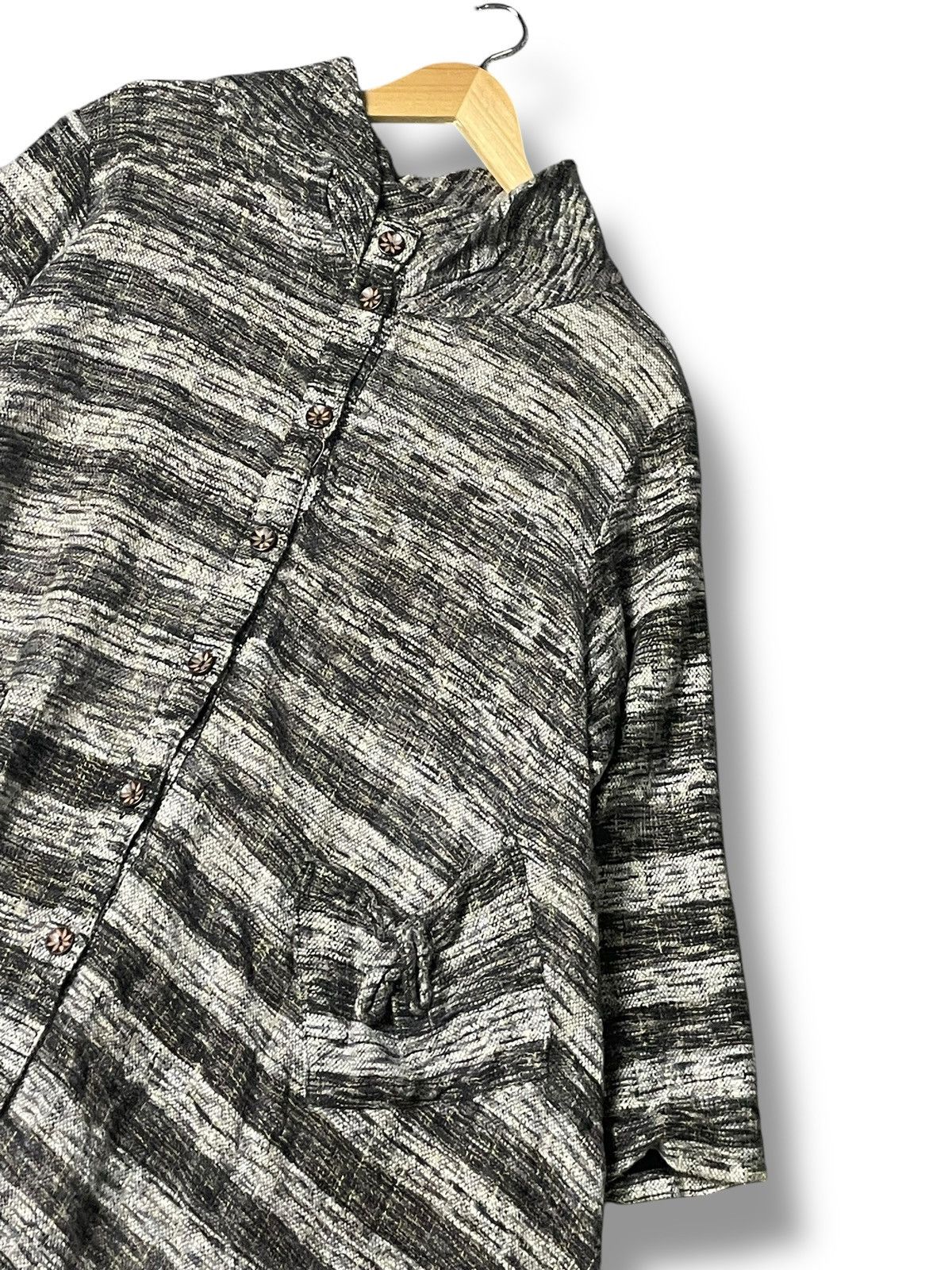 Japanese Brand × Vintage Japanese Brand Striped Flare Long Jacket (56) Size US L / EU 52-54 / 3 - 2 Thumbnail