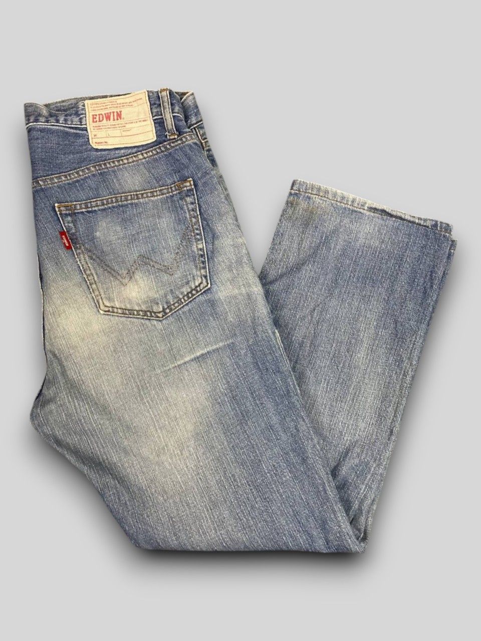 Edwin vintage edwin japan white label distressed denim Size US 37 - 1 Thumbnail