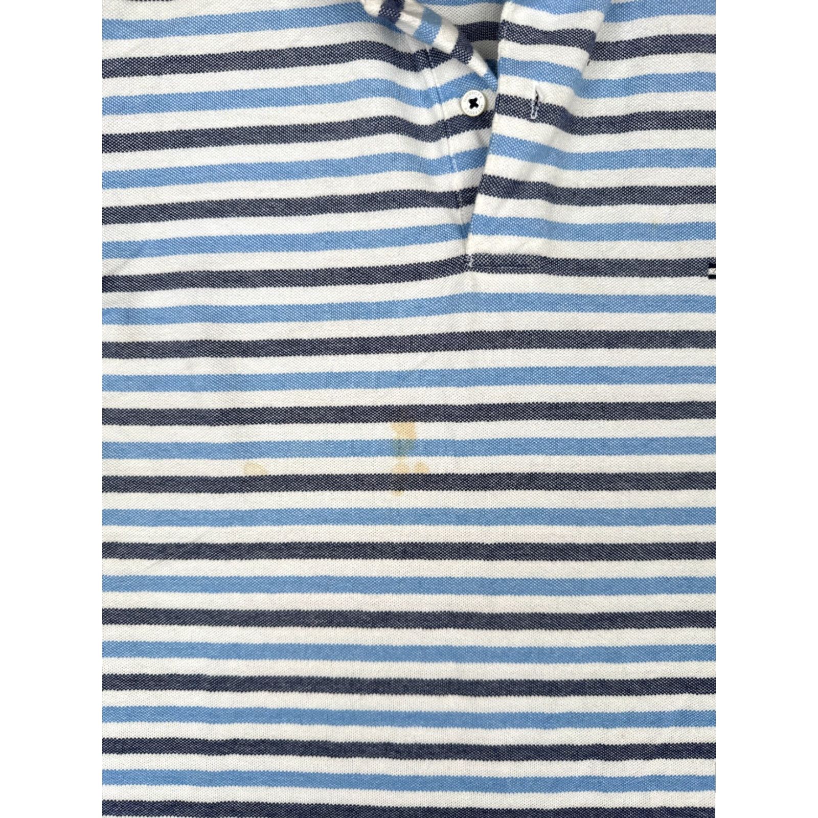 Tommy Hilfiger Tommy Hilfiger Polo Shirt Men Large White Blue Stripe Cotton Short Sleeve READ Size US L / EU 52-54 / 3 - 6 Thumbnail