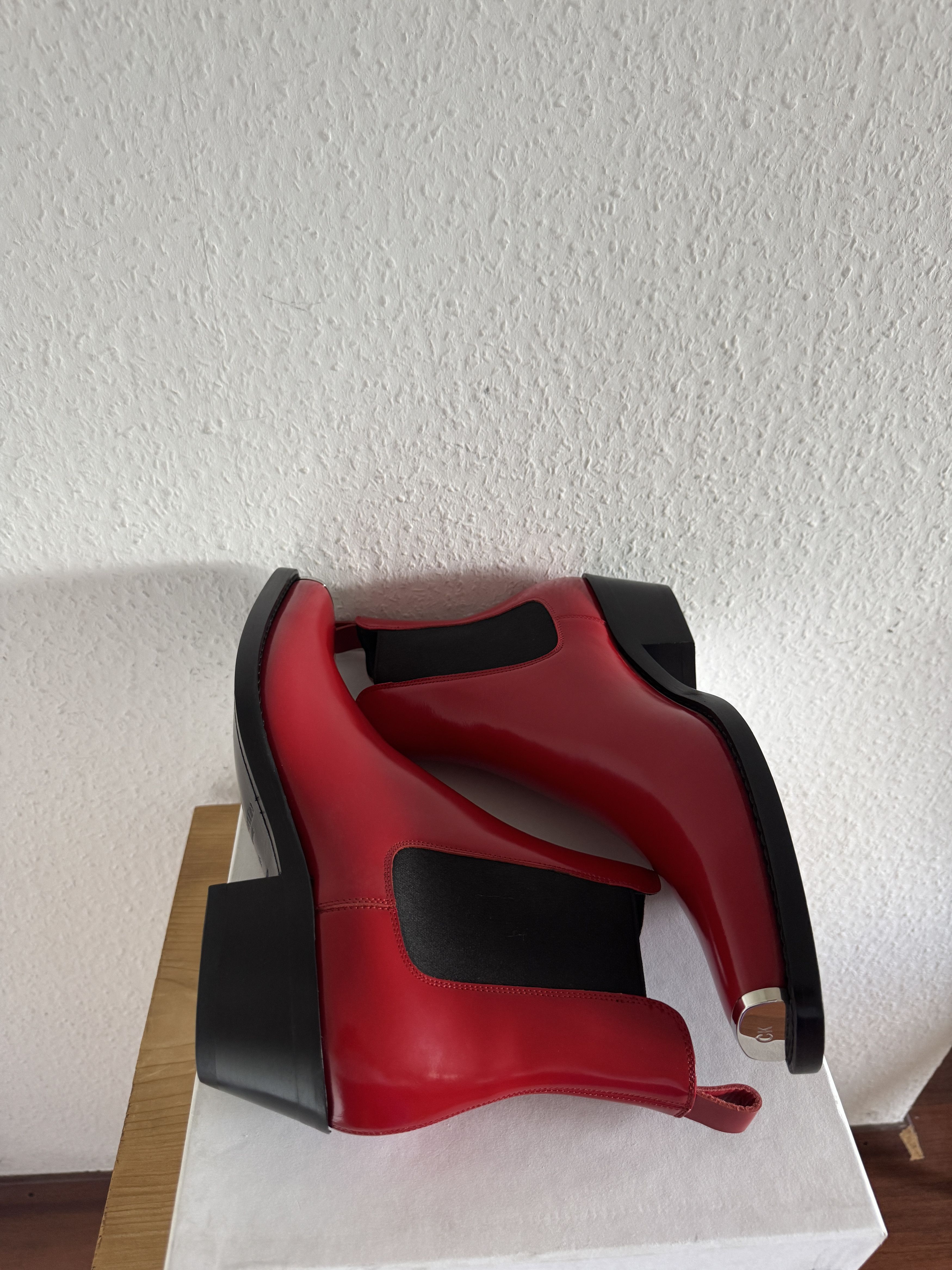 Calvin Klein 205W39NYC Red Leather Chelsea Boot Size US 13 / EU 46 - 1 Thumbnail