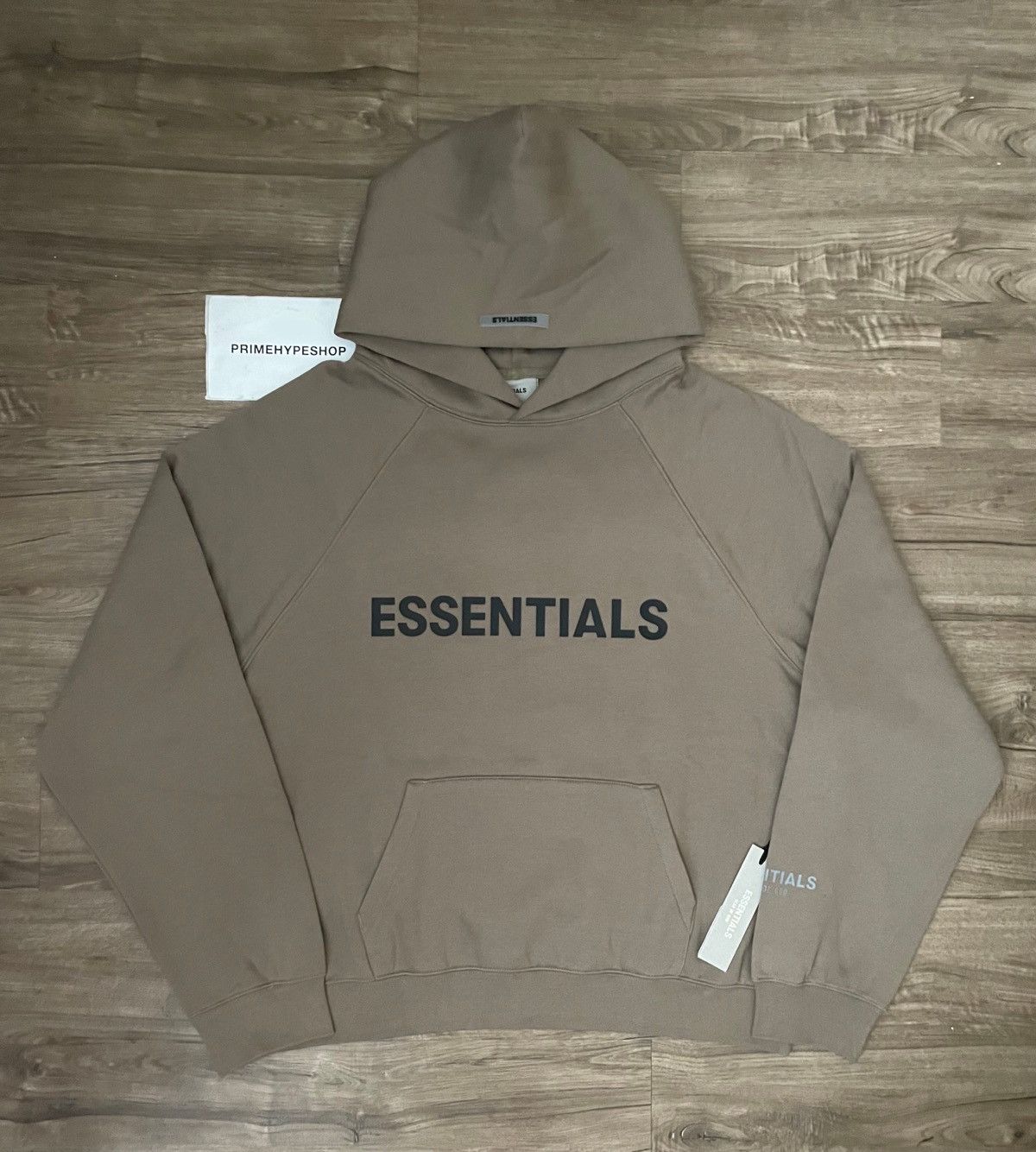 Fear of God Fear of God Essentials Hoodie Taupe SS20 size XL | Grailed