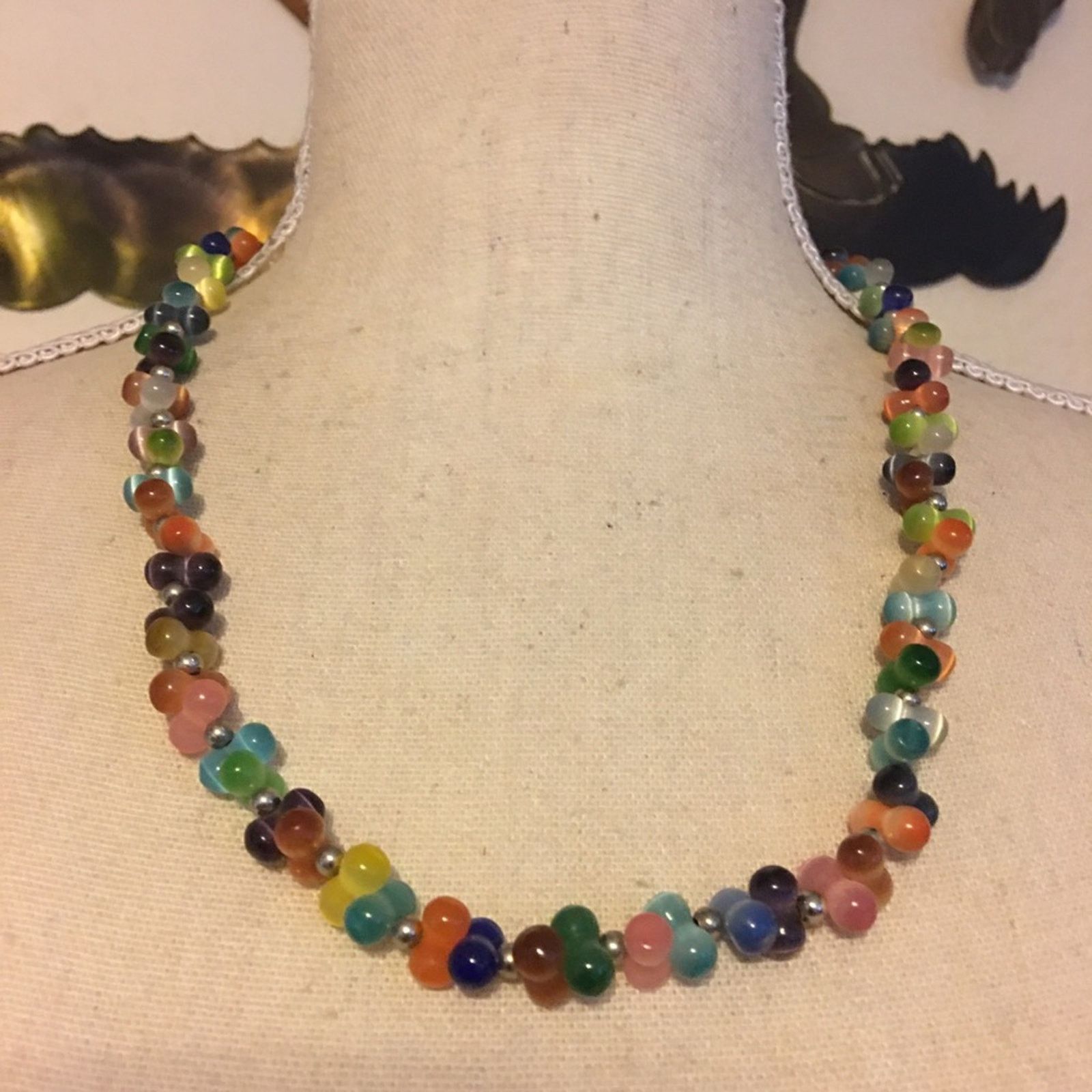 Vintage Vintage rainbow cat eye quartz jewelry set Size ONE SIZE - 4 Thumbnail