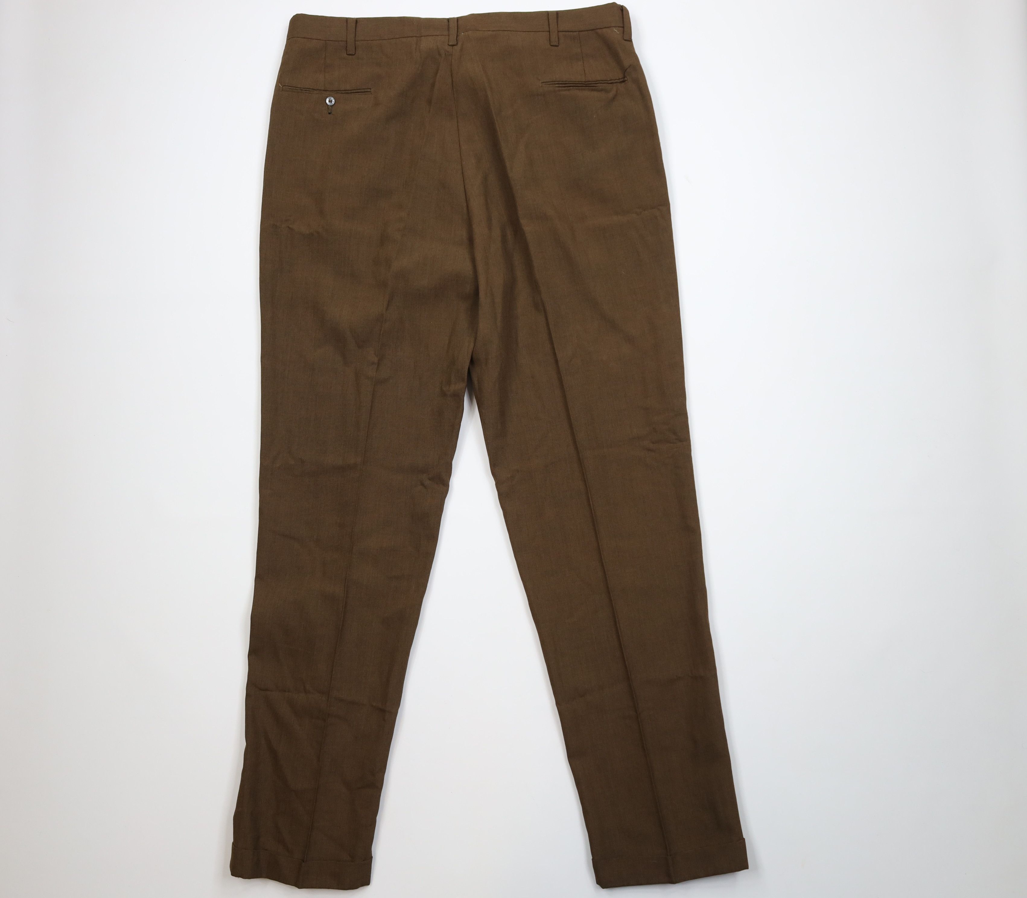 Levi's Vintage 70s Levis Wool Blend Knit Chino Pants Brown USA Size US 38 / EU 54 - 7 Thumbnail
