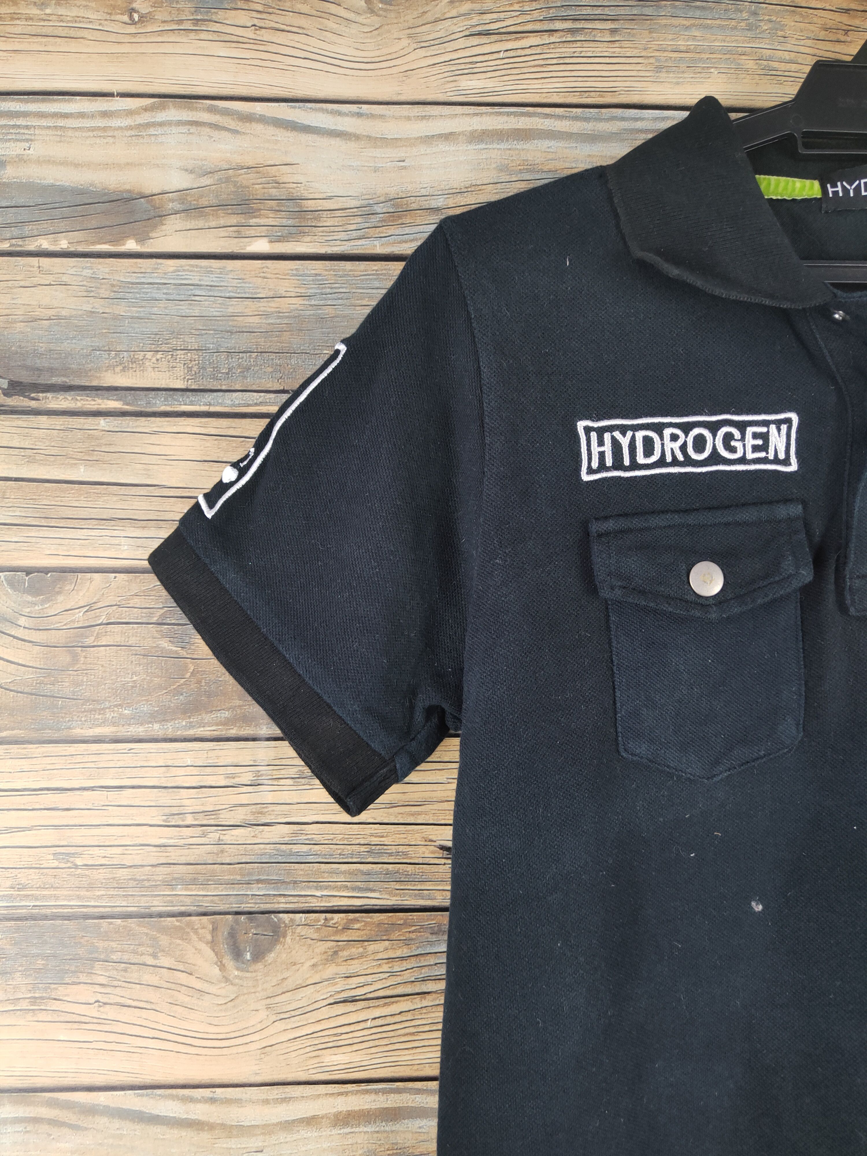 HYDROGEN DL Hydrogen skull Black Polo Shirts #1716 Size US S / EU 44-46 / 1 - 5 Thumbnail