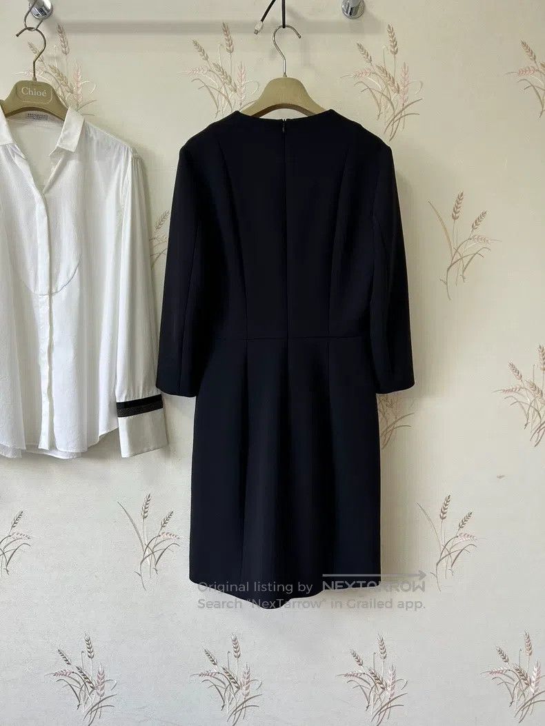 The Row The Row size 4 Deep blue elegant long-sleeve dress Size S / US 4 / IT 40 - 3 Thumbnail