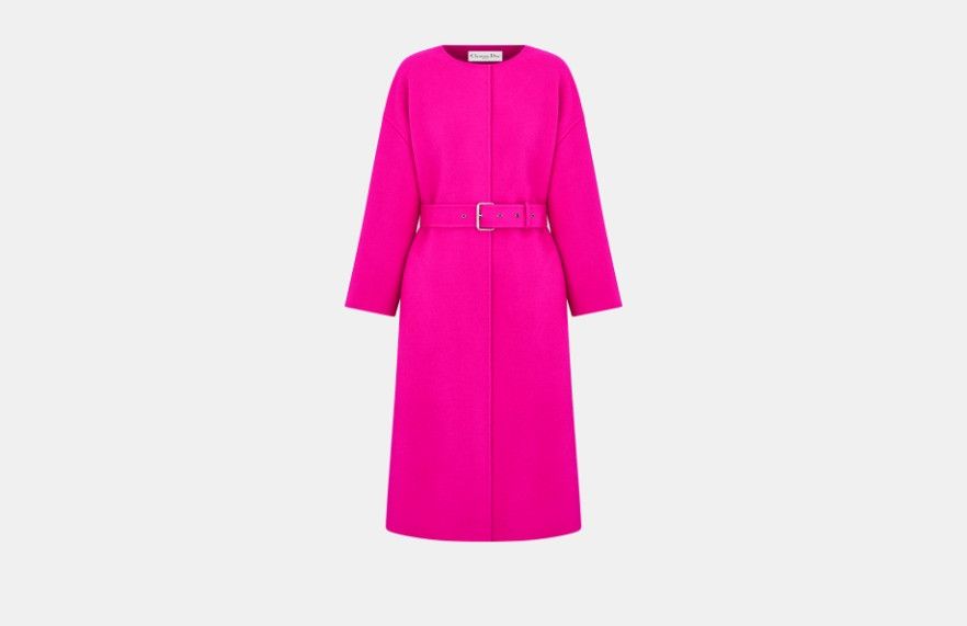 Dior o1w1db10824 Double-Sided Cashmere Felt Coat in Fuchsia Size M / US 6-8 / IT 42-44 - 1 Thumbnail