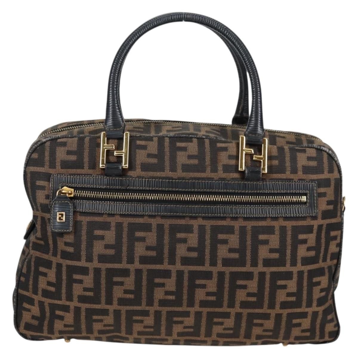 Fendi FENDI Zucca Canvas Hand Bag Black Brown Gold Size ONE SIZE - 2 Thumbnail