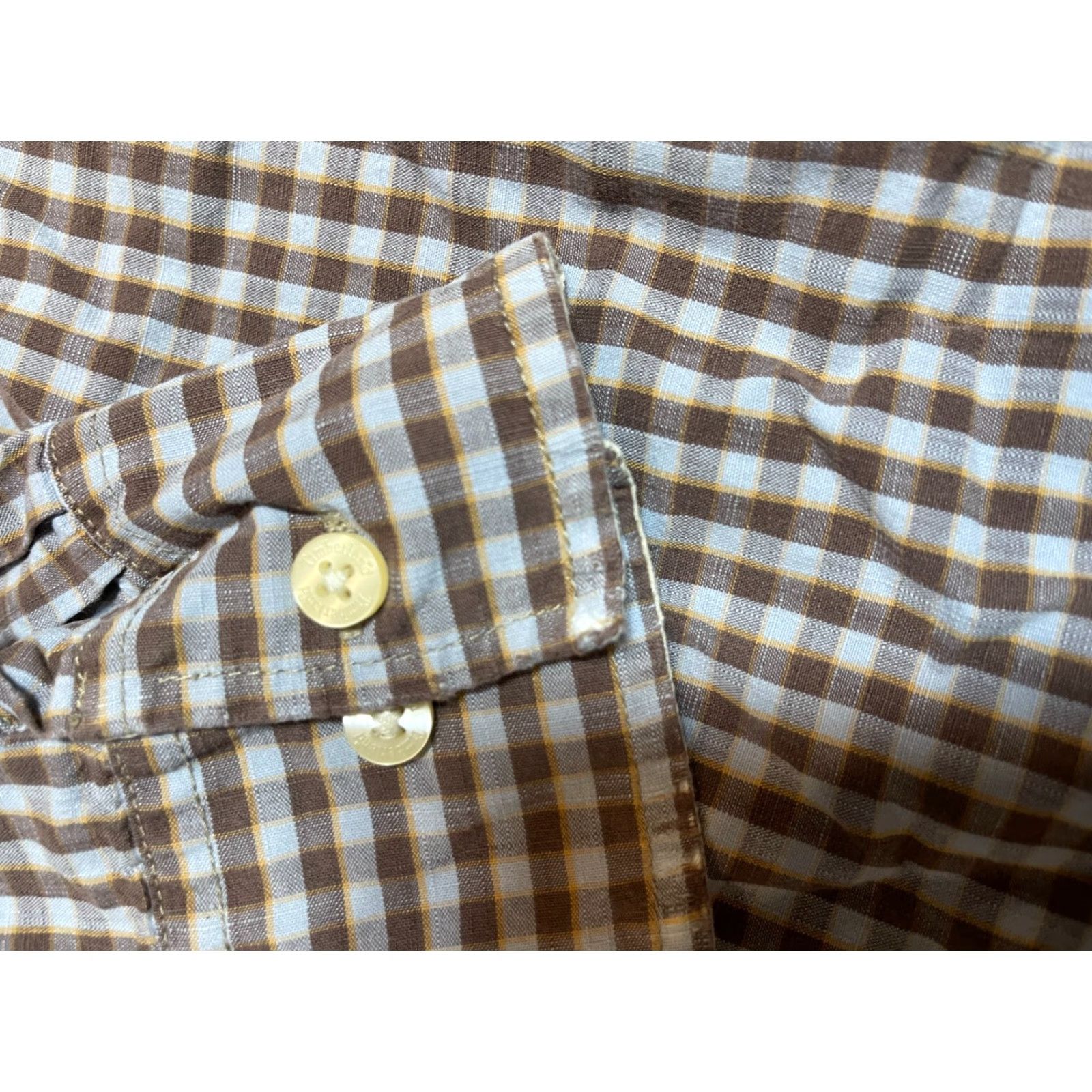 Timberland Timberland Button-Down Shirt Mens XL Plaid Long Sleeve Brown Size US XL / EU 56 / 4 - 3 Thumbnail