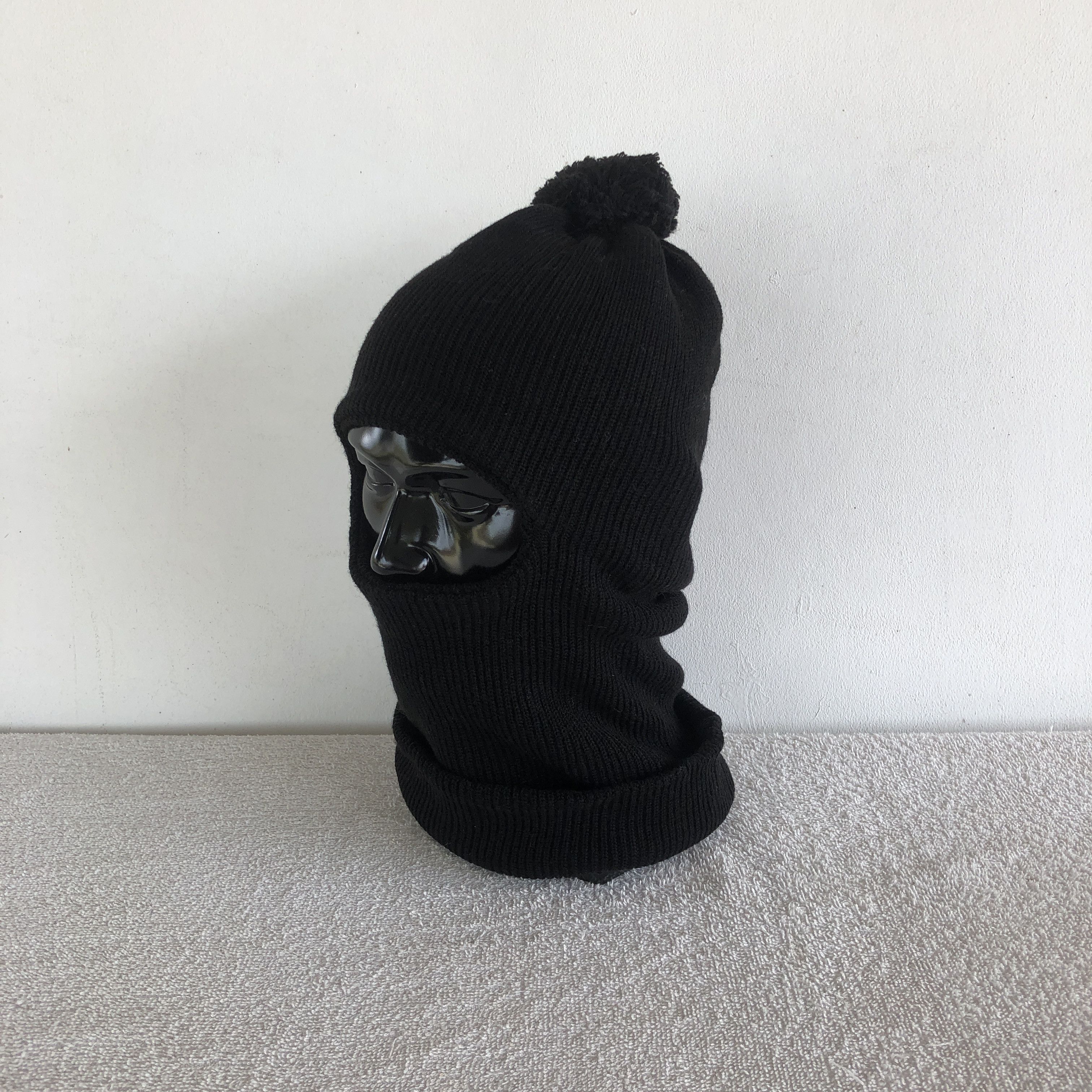 Japanese Brand Vintage Y2K Balanclava Beanie Pom Pom Knit Snow Caps Hats Size ONE SIZE - 1 Thumbnail