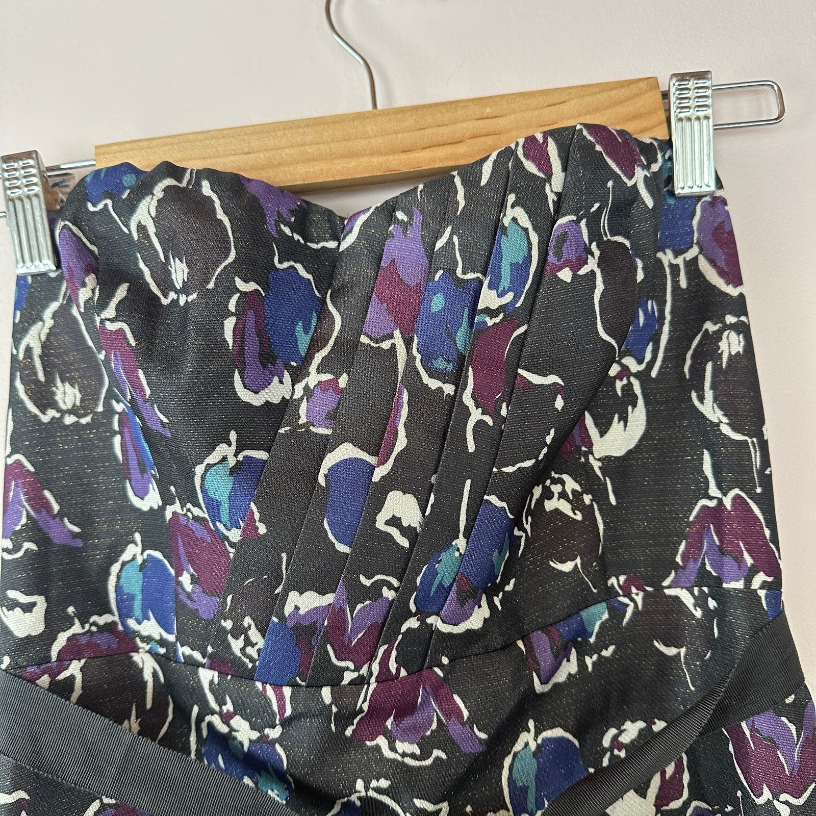 American Eagle Outfitters American Eagle Pleated Floral Strapless Mini Dress 2 XS Size XS / US 0-2 / IT 36-38 - 4 Thumbnail