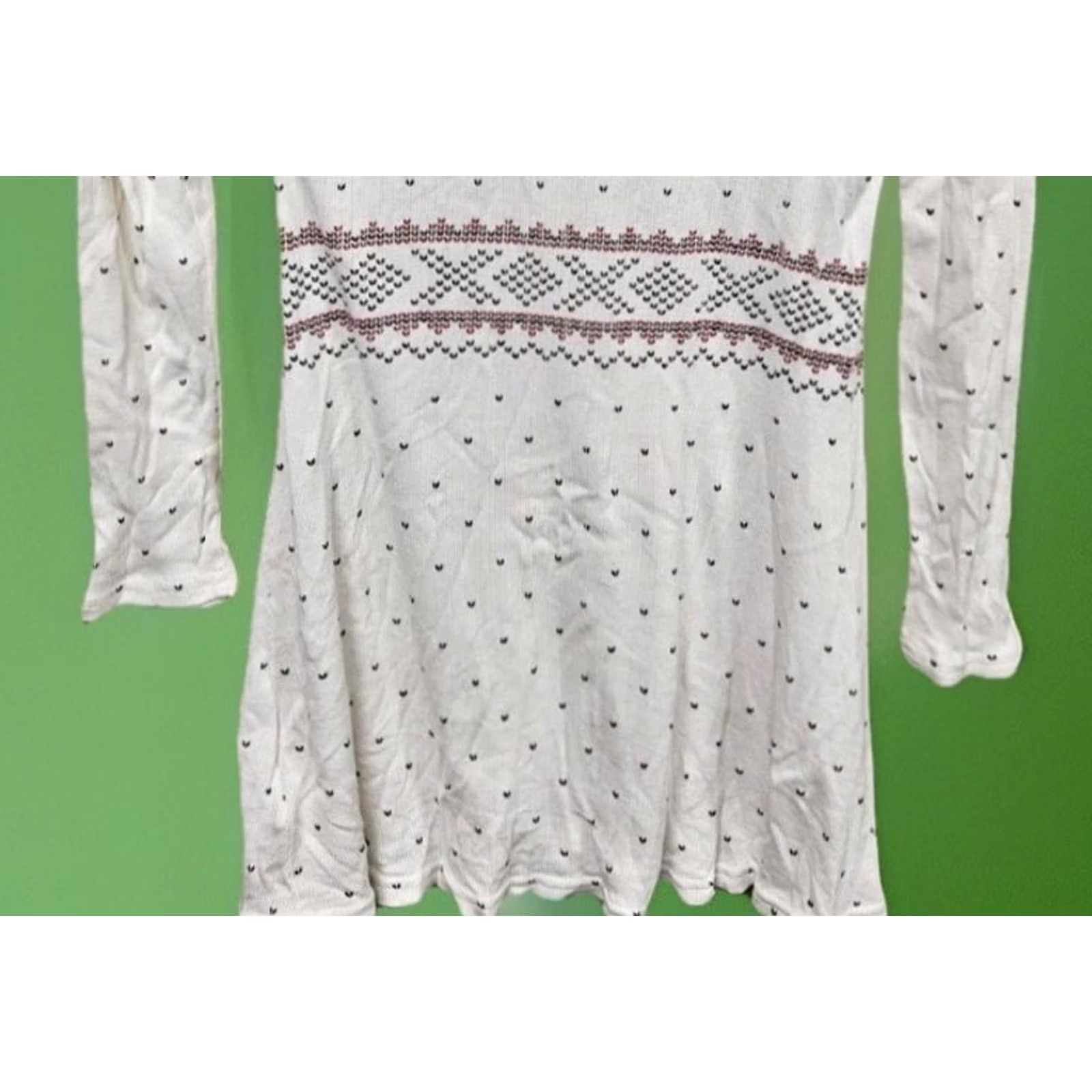 Ralph Lauren Polo Ralph Lauren Fair Isle Reindeer Tunic Thermal Sweater Dress Medium Women's Long Sleeve Cowl Neck White/Gray/Pink Holiday Winter Vintage No Size M / US 6-8 / IT 42-44 - 6 Thumbnail