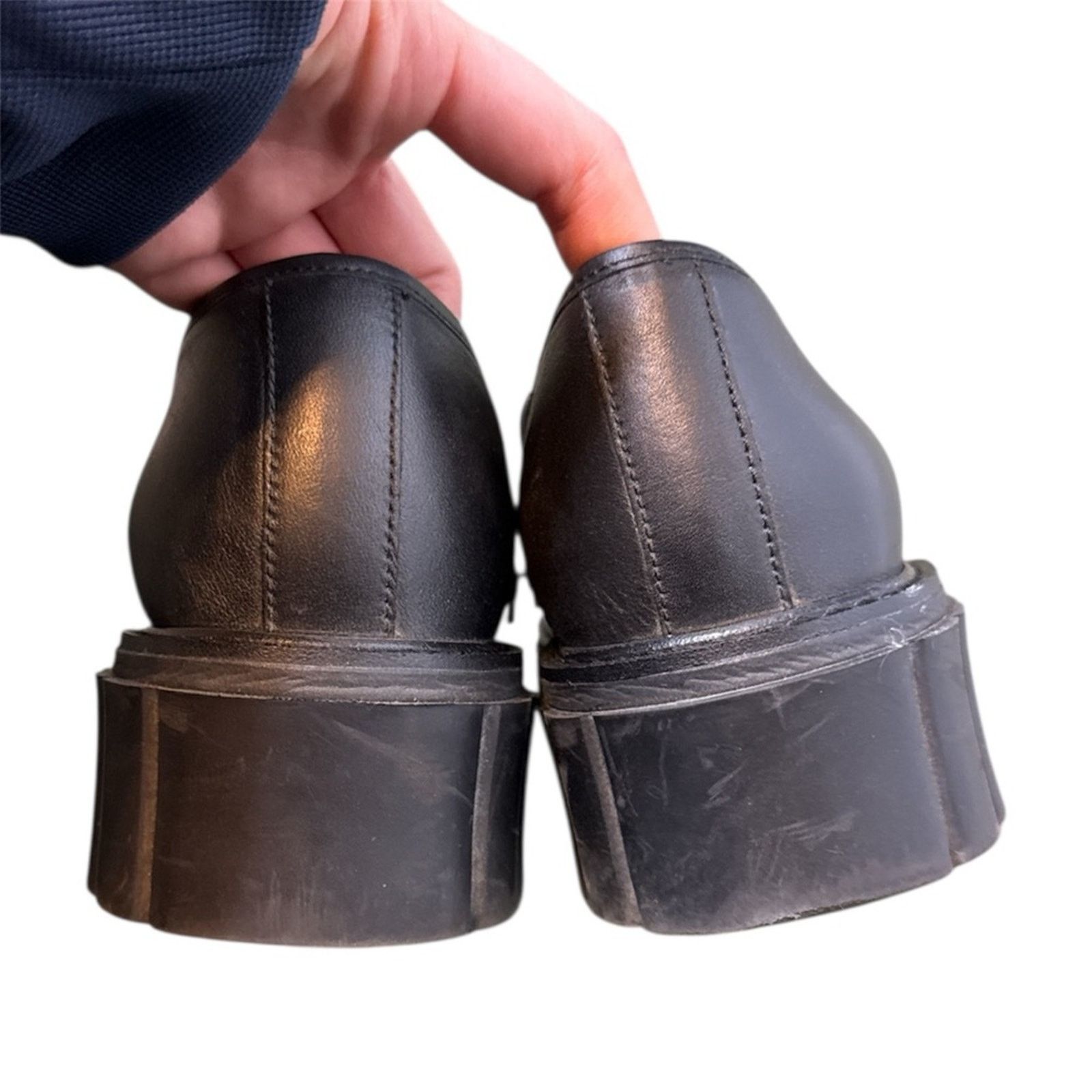 Vionic Vionic Elodie Black Leather Lug Sole Chunky Slip On Loafers Size US 8 / IT 38 - 8 Thumbnail
