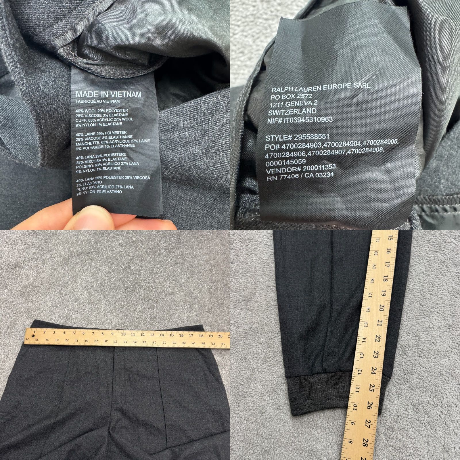 Club Monaco Club Monaco Pants Women 12 Charcoal Gray Wool Blend Tapered Jogger Trouser 37x26 Size 34" / US 12 / IT 48 - 8 Thumbnail