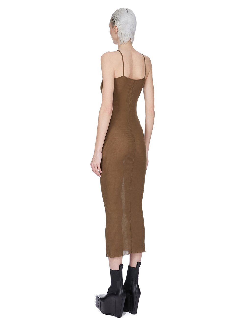 Rick Owens o1y0126 Midi Dress in Brown Size S / US 4 / IT 40 - 2 Thumbnail