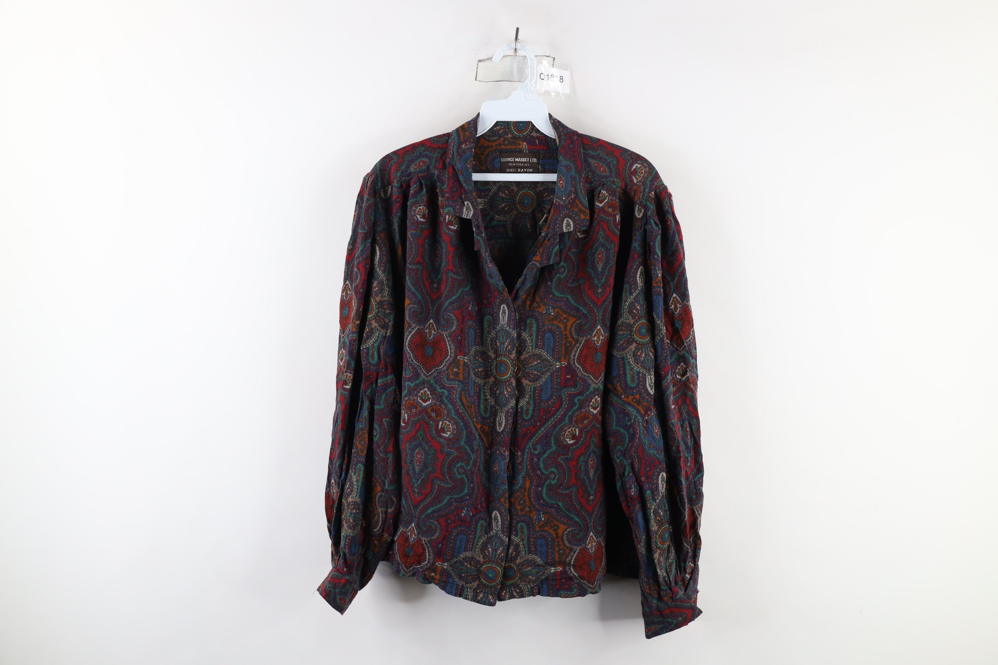 Vintage Vintage 90s Streetwear Rainbow Paisley Collared Button Shirt Size XXL / US 16-18 / IT 52-54 - 1 Thumbnail