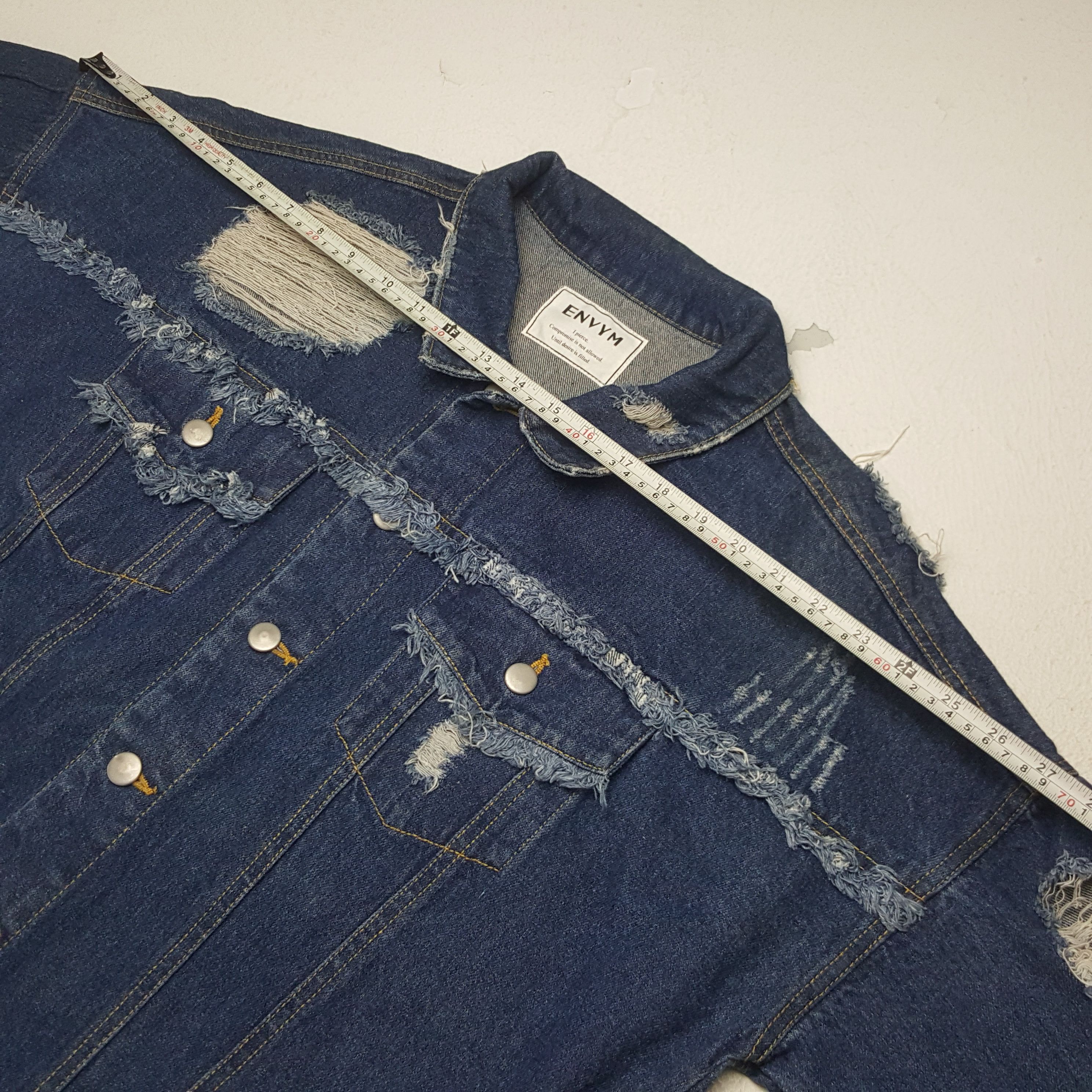 Japanese Brand × Vintage Vintage Envym Japanese Distressed Style Denim Jacket Size US L / EU 52-54 / 3 - 6 Thumbnail