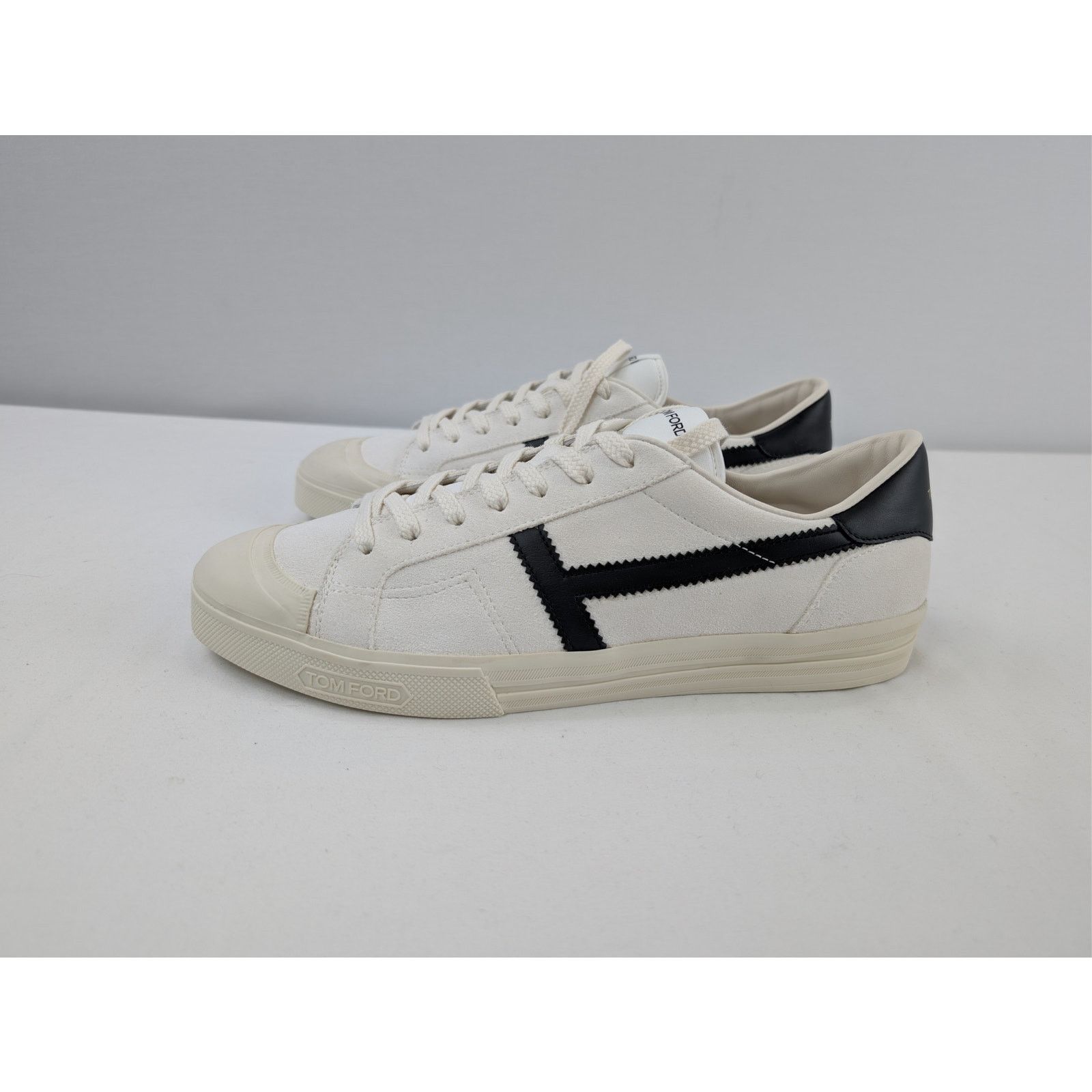Tom Ford o1rshd1 Jarvis leather low-top sneakers in white/black Size US 8 / EU 41 - 8 Thumbnail