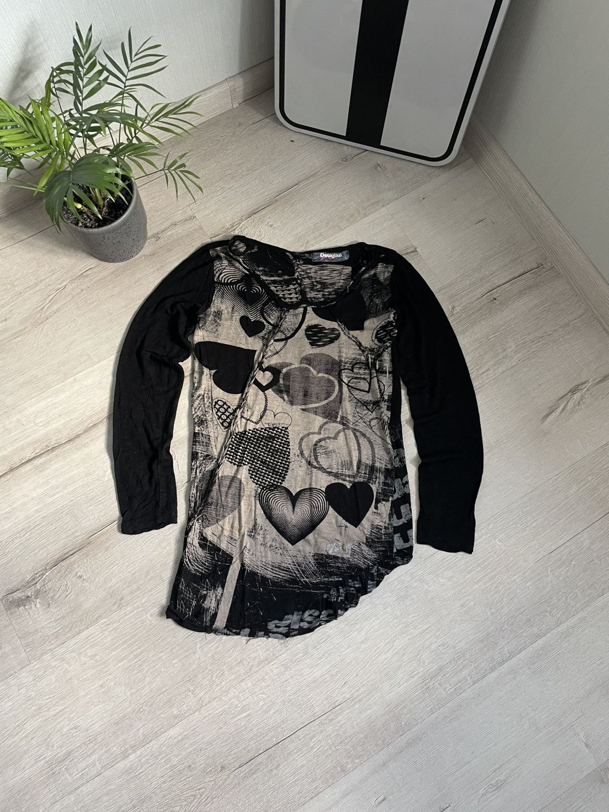 Desigual × If Six Was Nine Vintage Cyber Y2k Desigual Longsleeve Full Print 2000s Grung Size M / US 6-8 / IT 42-44 - 3 Thumbnail