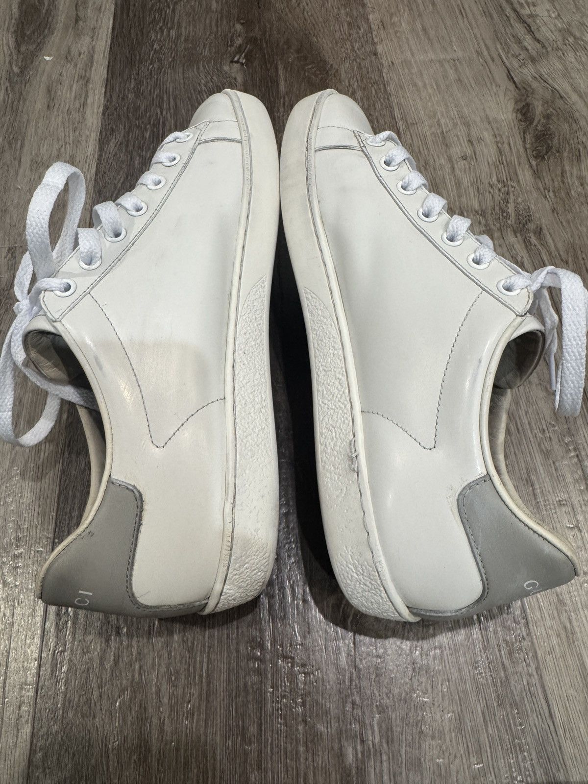 Gucci Gucci Women/ Men White Gray Leather Sneakers Size 8 EU 39 Size US 8 / IT 38 - 6 Thumbnail