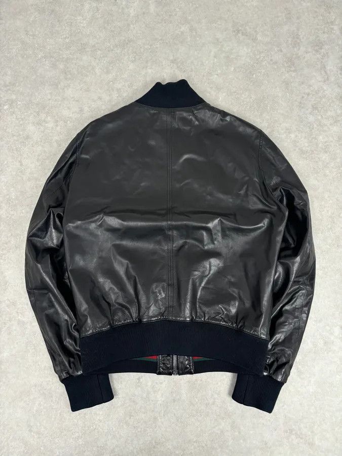 Gucci 2000s Gucci Black Leather Light Bomber Jacket Size US M / EU 48-50 / 2 - 5 Thumbnail