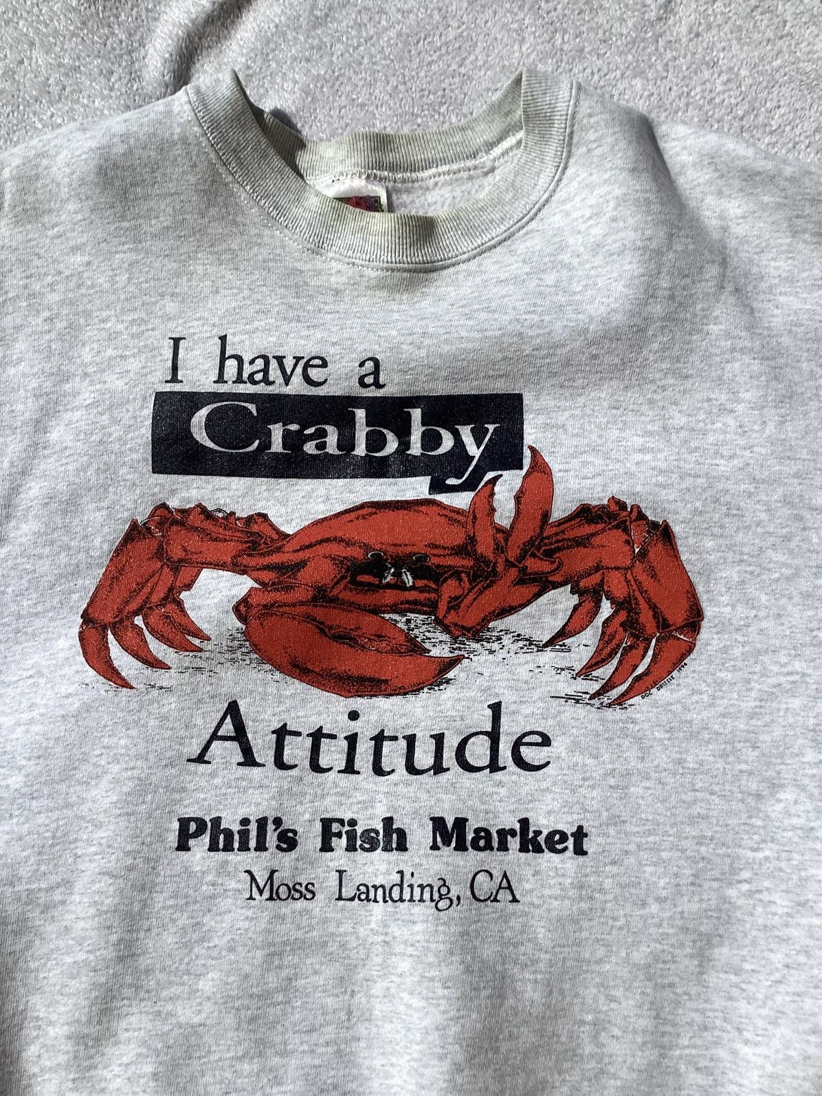 Fruit Of The Loom I have a crabby attitude Phils fish market Cali sweatshirt Size US XXL / EU 58 / 5 - 2 Thumbnail