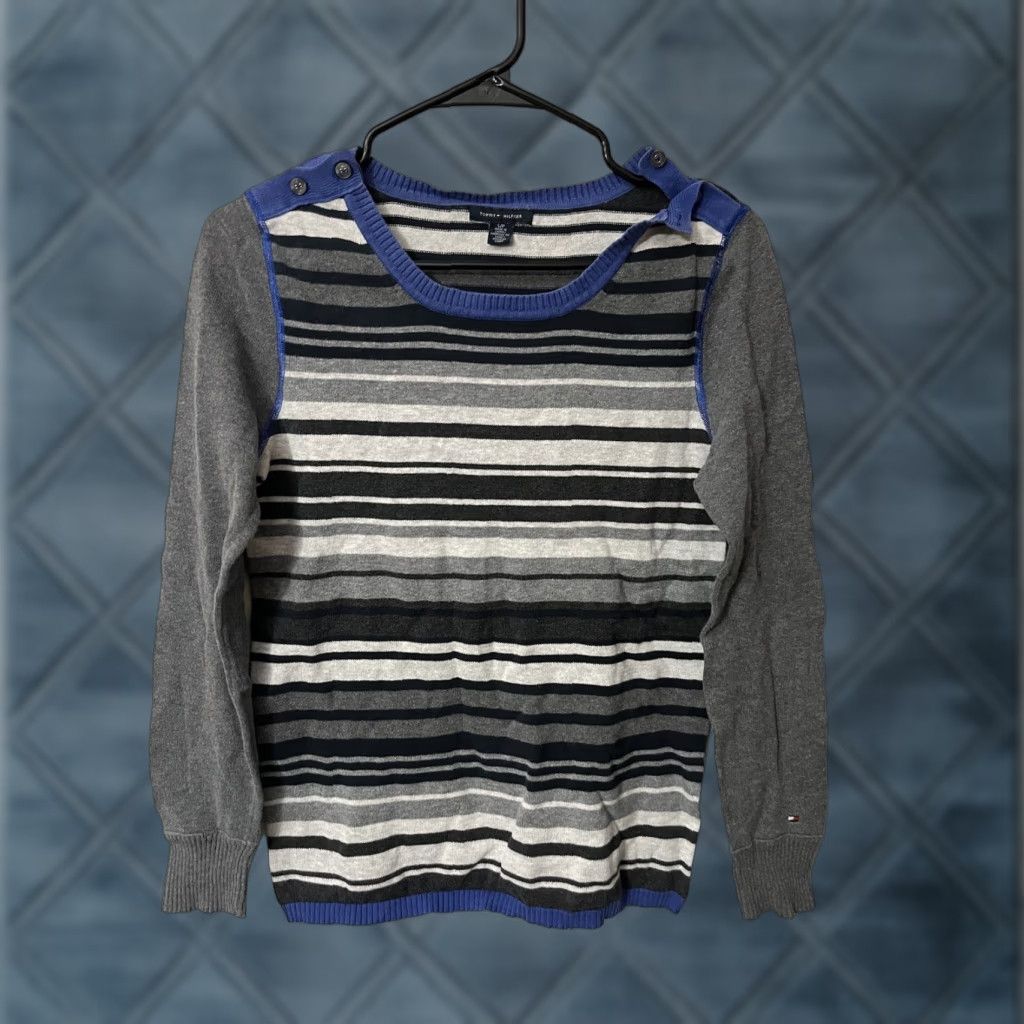 Tommy Hilfiger Tommy Hilfiger Sweater Womens Size Small Multicolor Crew Neck Knit Pullover 90s Casual Logo Genders: Womens Size S / US 4 / IT 40 - 1 Thumbnail