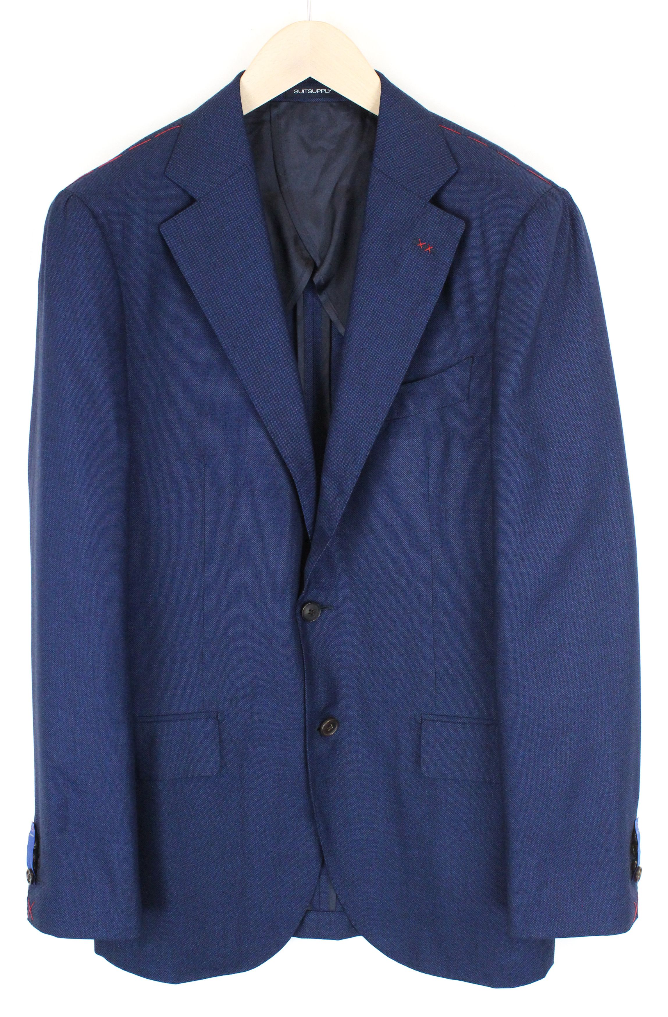 Suitsupply JORT UK40L Blue Check Melange Wool Silk Blazer 55102 Size 40L - 1 Thumbnail