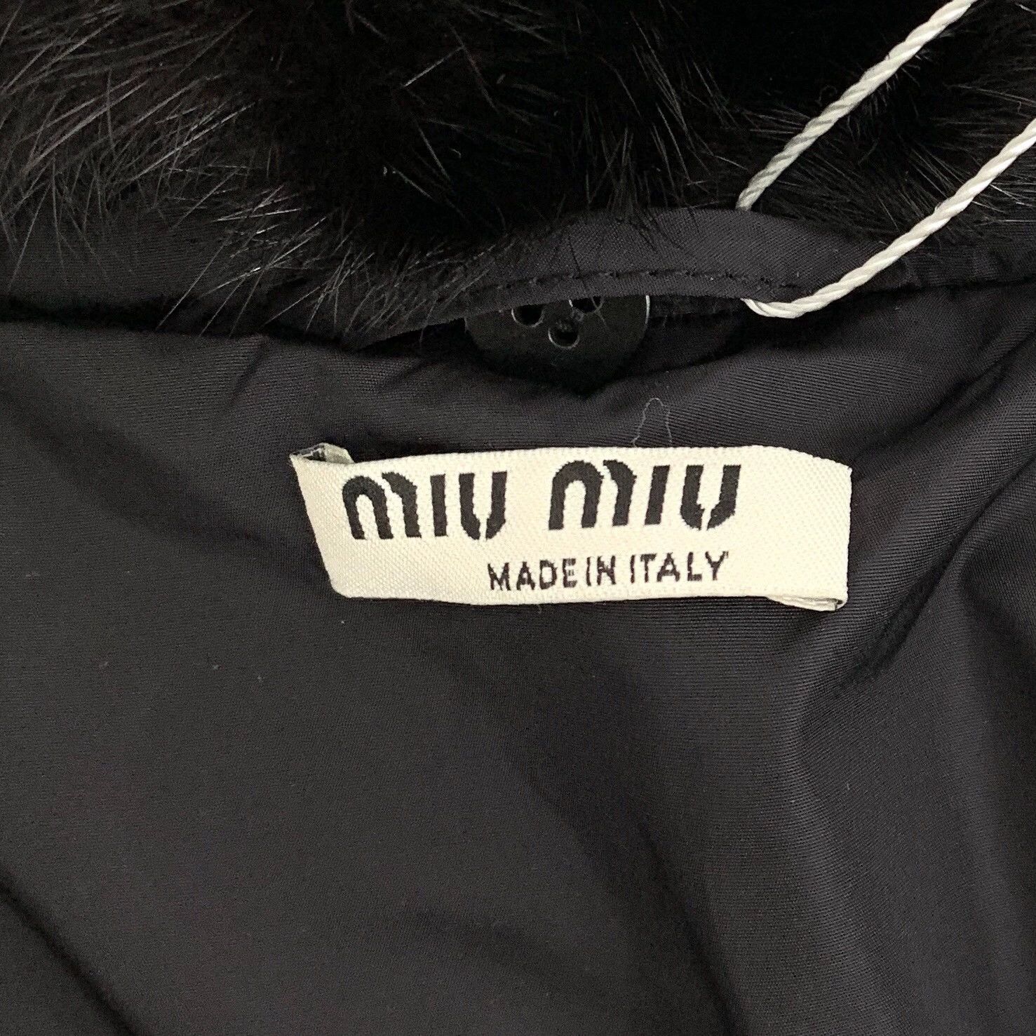 Miu Miu Miu Miu Black Mink Fur Collar Long-Sleeve Down Jacket, Size L / US 10 / IT 46 - 5 Thumbnail