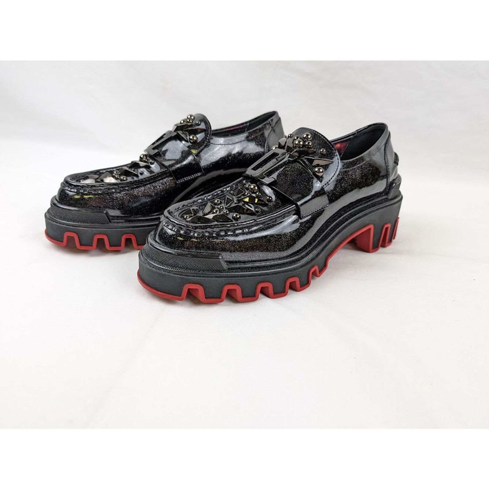 Christian Louboutin o1rshd1 The Amazing Loubi Flat Shoes in Black/BK Gun/ Size US 9 / EU 42 - 9 Thumbnail