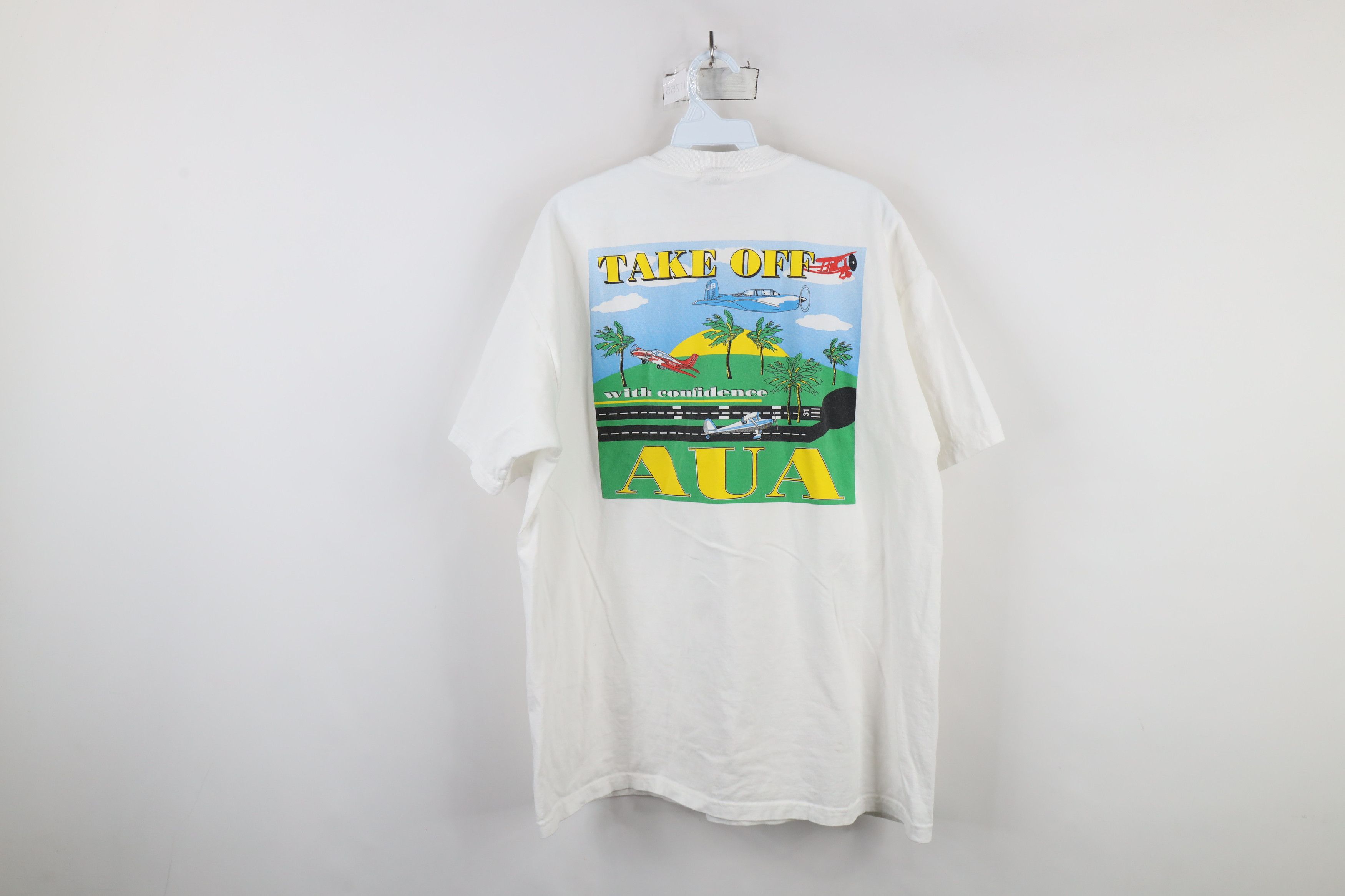 Vintage Vintage 90s AUA Inc Aircraft Insurance Airplane T-Shirt Size US XL / EU 56 / 4 - 8 Thumbnail