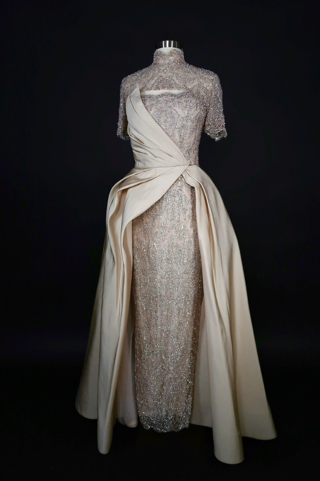 Other Custom Anna Augusta Nude Evening Maxi Dress Size S / US 4 / IT 40 - 1 Thumbnail