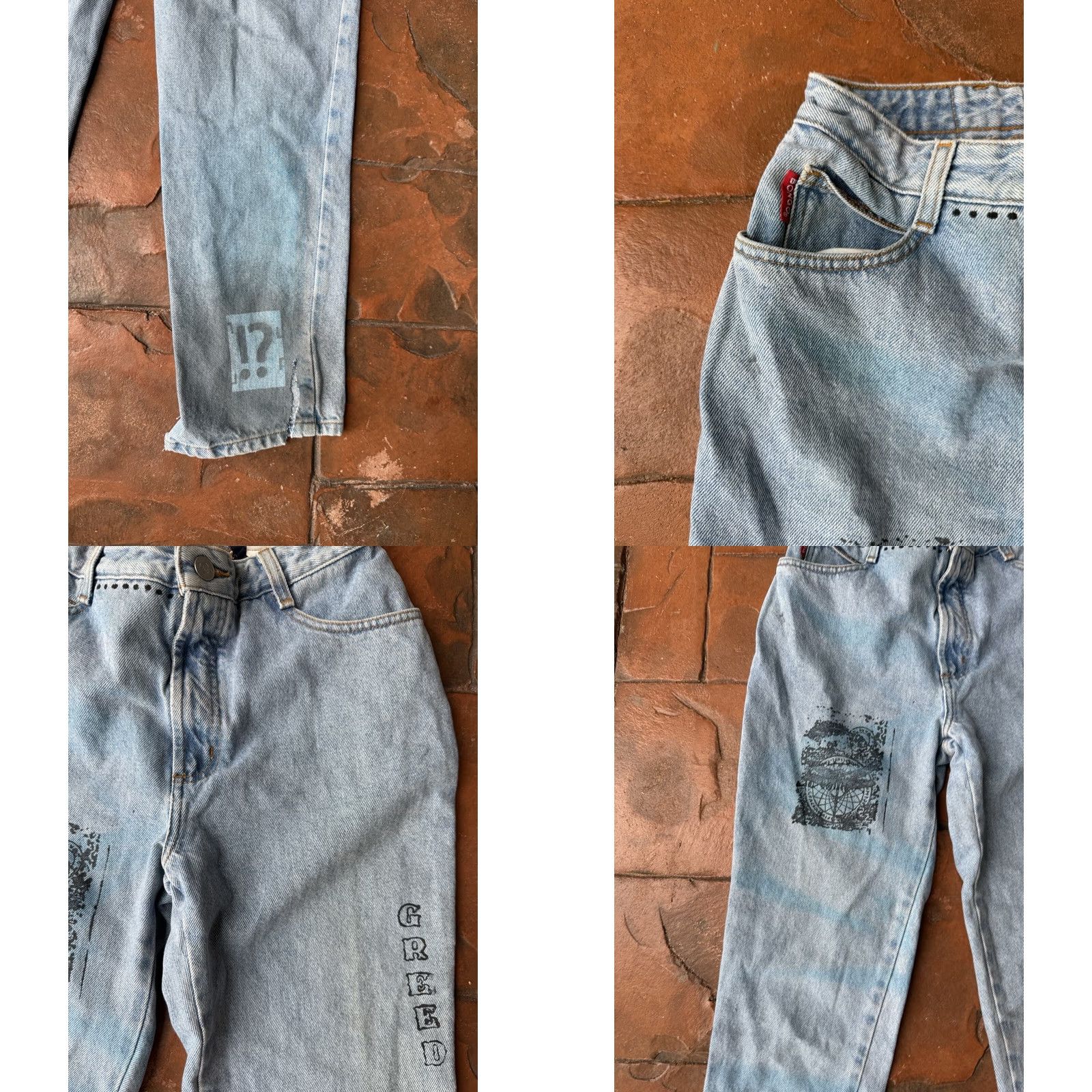 Vintage VINTAGE Bongo Jeans Distressed Graffiti 7/8 Denim Women’s Bootcut 28 in Waist Blue 33 in Inseam Size 28" / US 6 / IT 42 - 9 Thumbnail