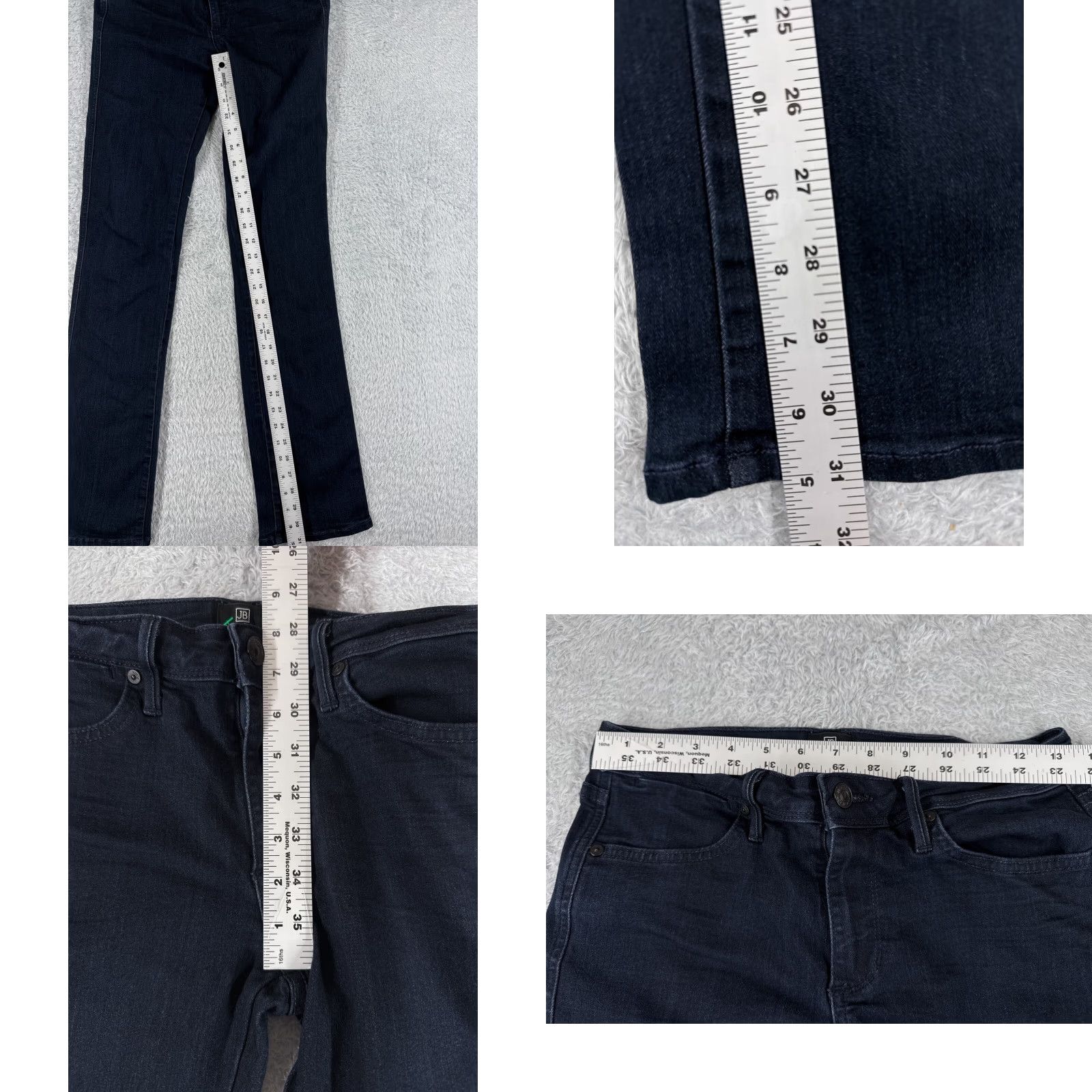 Vintage JUST BLACK Jeans Womens 28 Blue Denim Skinny Low Boot Rayon Blend 26x31 Size 28" / US 6 / IT 42 - 8 Thumbnail