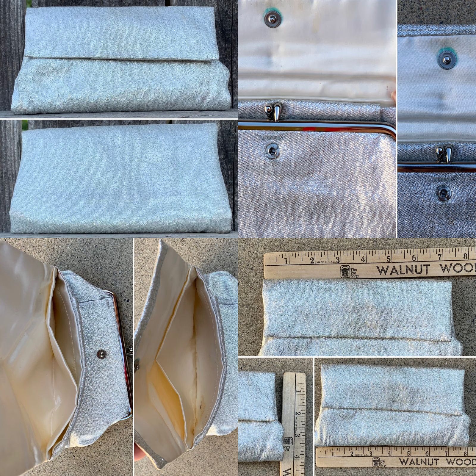 Vintage VINTAGE Mid-Century Modern Clutch Bag Silver Fabric Lady Buxton Womens Size ONE SIZE - 8 Thumbnail