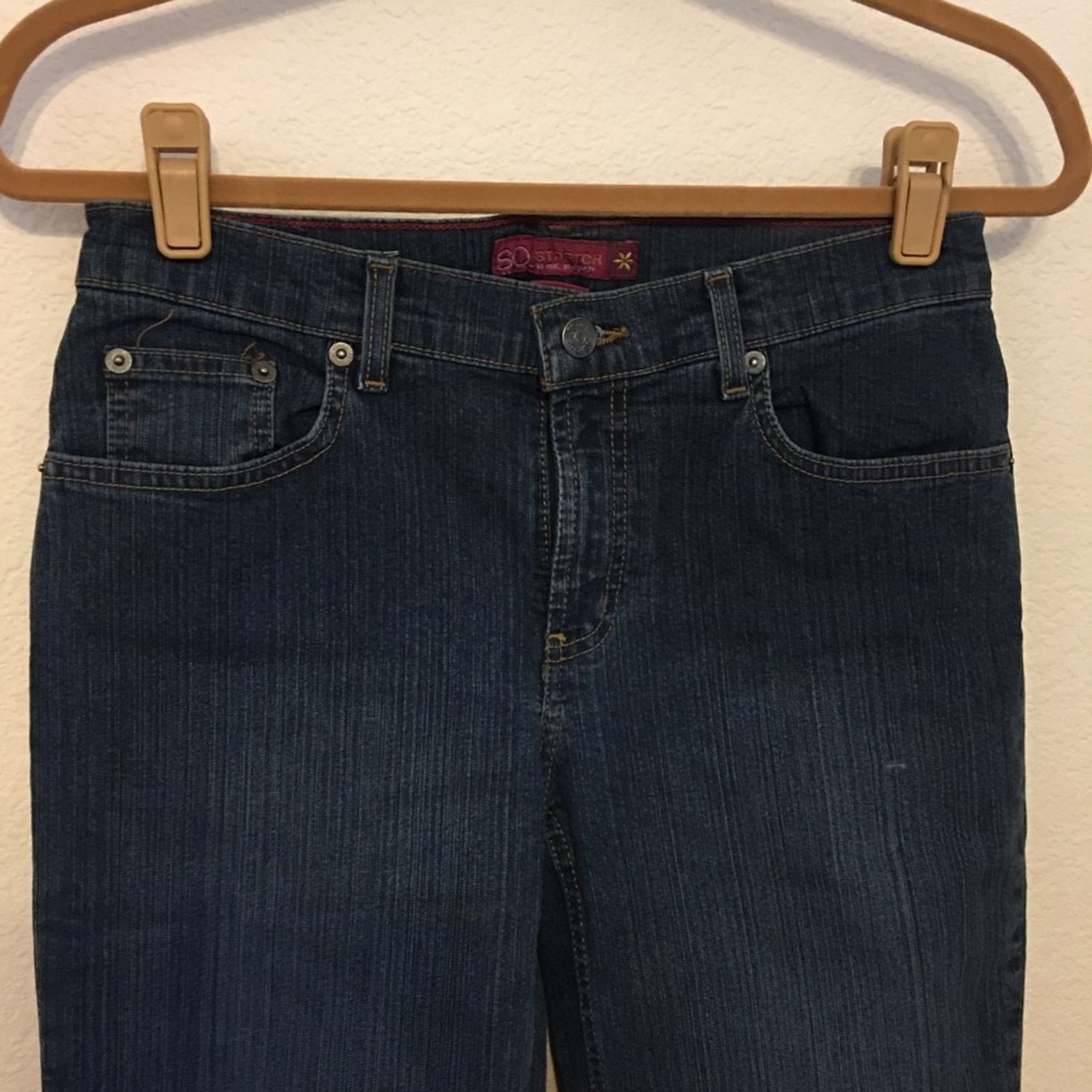 Designer SO dark wash classic five pocket stretch jeans Size 30" / US 8 / IT 44 - 4 Thumbnail