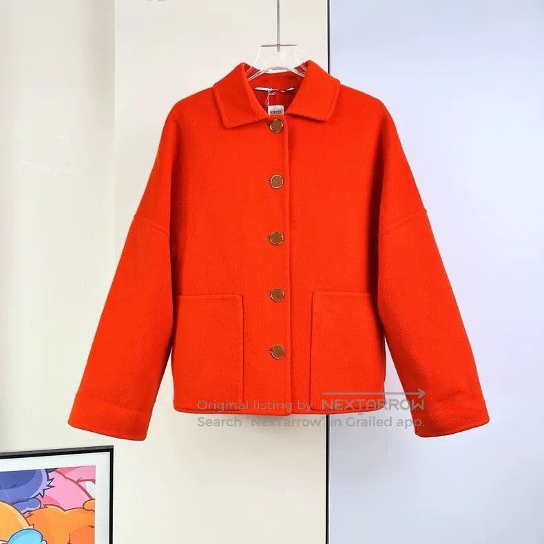 Hermes Hermes Orange Fleece Coat Size XXS / US 00 / IT 34 - 1 Thumbnail
