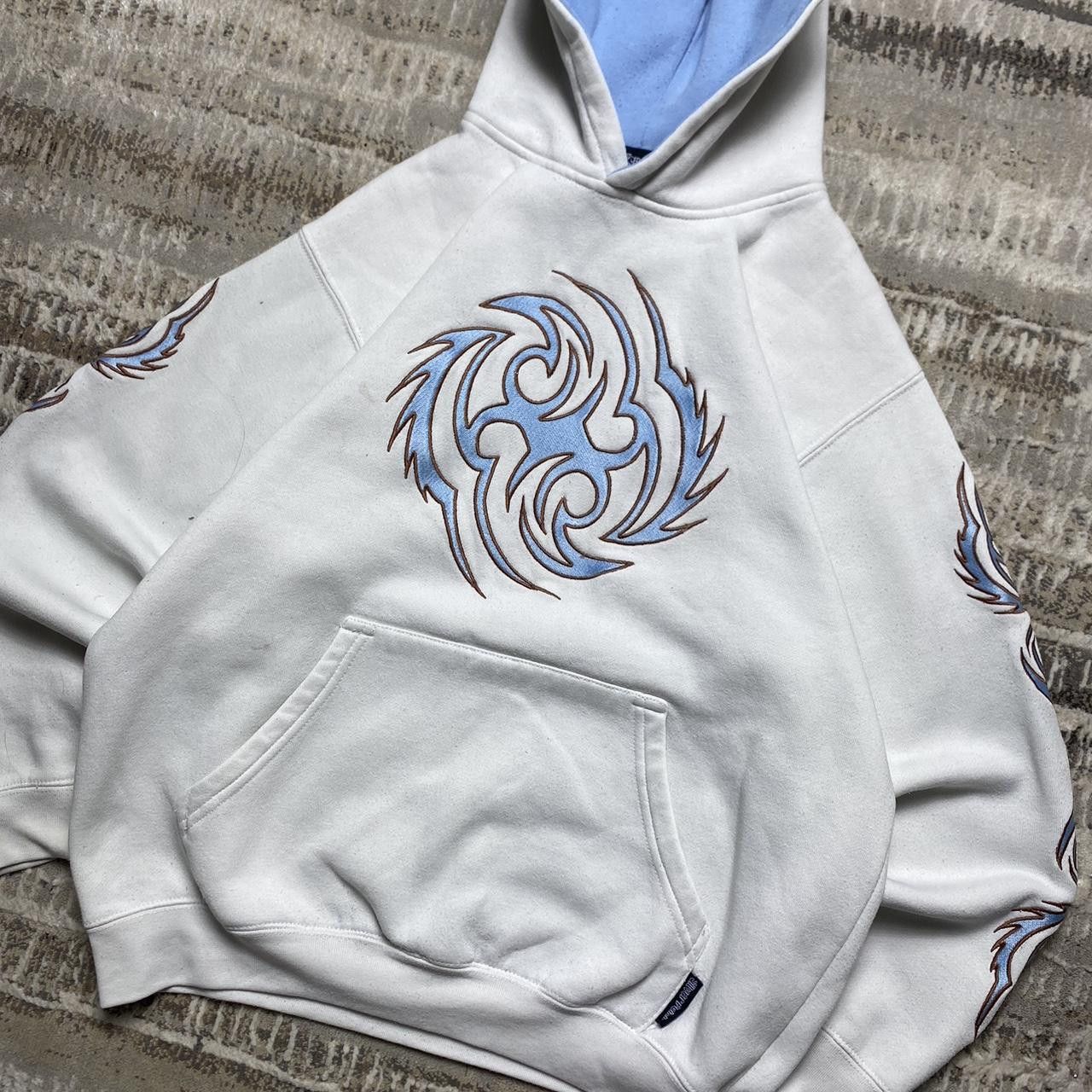 Japanese Brand 00s Embroidered Streetwear Hoodie White M Size US M / EU 48-50 / 2 - 2 Thumbnail