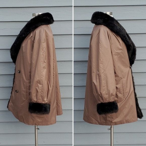 Vintage Vintage 90s y2k Brown Faux Fur Polyester Reversible Double B Size L / US 10 / IT 46 - 4 Thumbnail