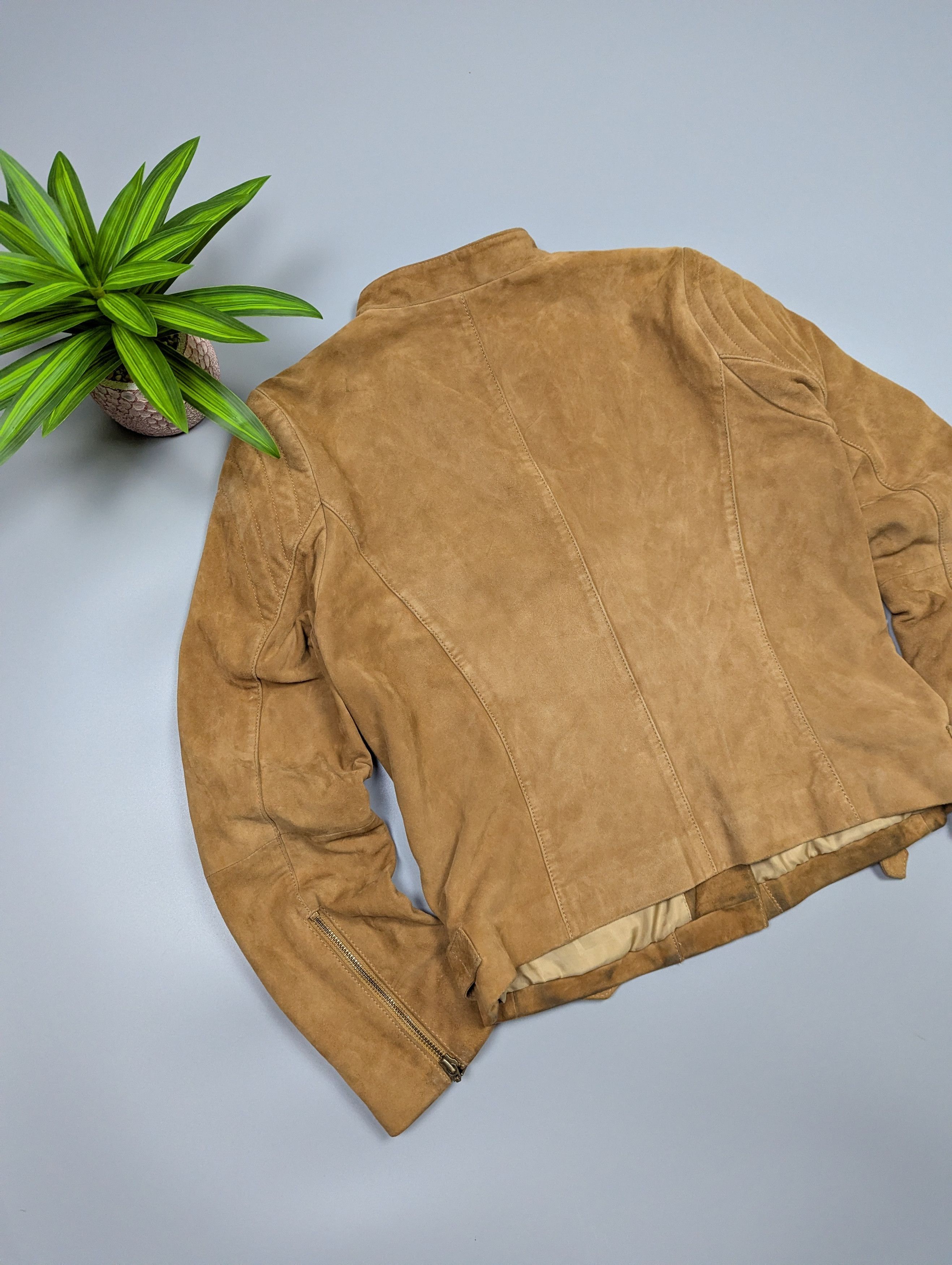 Vintage VIRMANI Women's Vintage Leather Brown Biker Cowboy Jacket Size M / US 6-8 / IT 42-44 - 13 Thumbnail